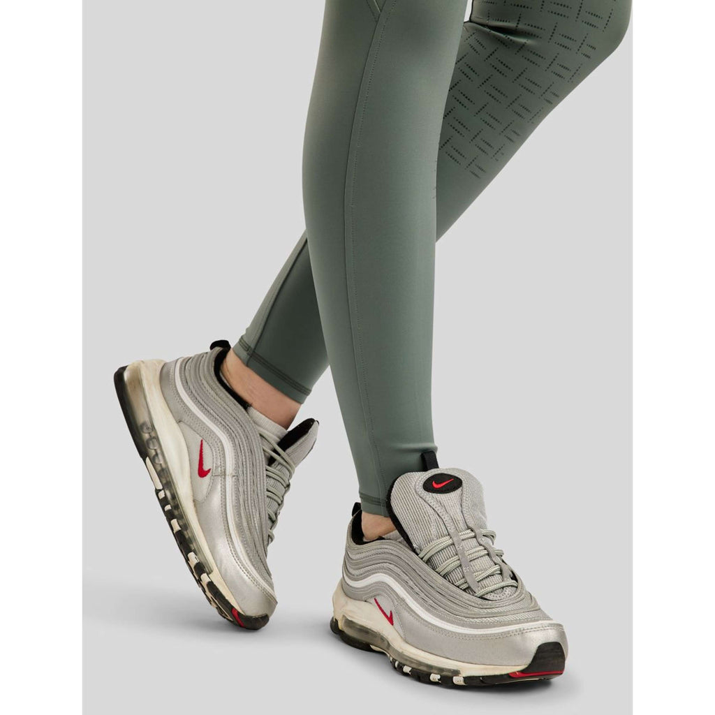 Montar Legginsy Jeździeckie MoPearl Pintuck Full Grip Nefrytowy