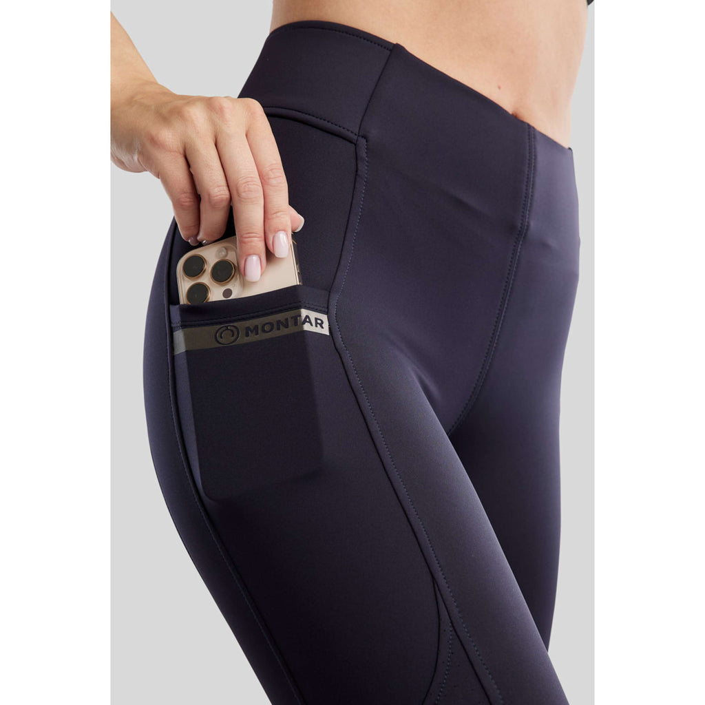 Montar Legginsy Jeździeckie MoTilley Full Grip Granatowy