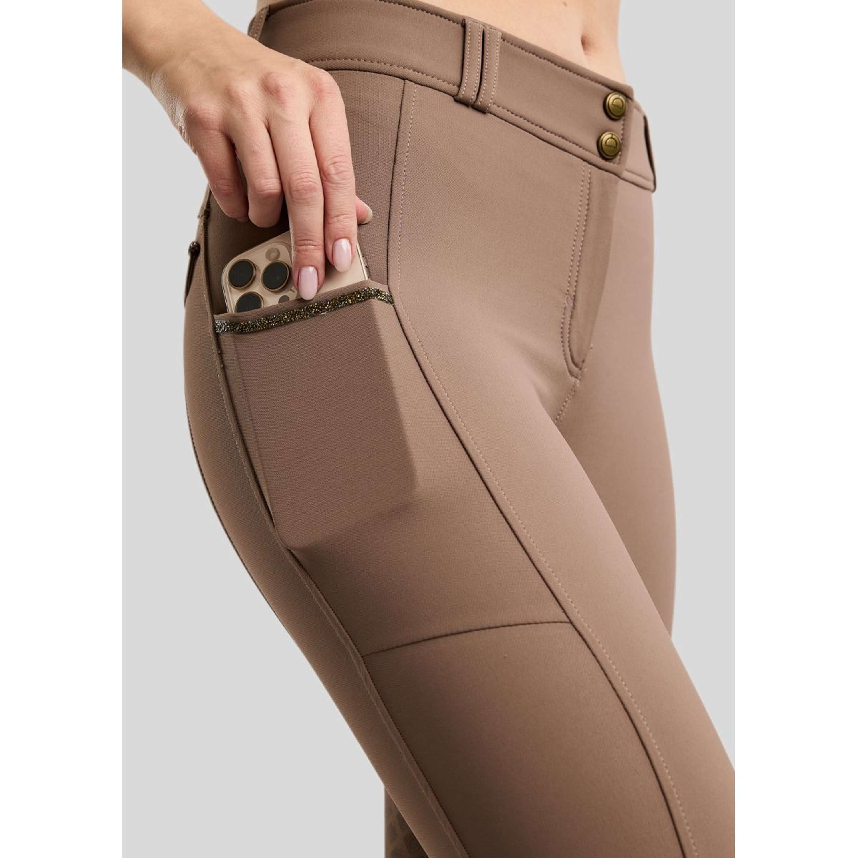 Montar Bryczesy MoVeronica Golden Quartz Full Grip Nougat Brown
