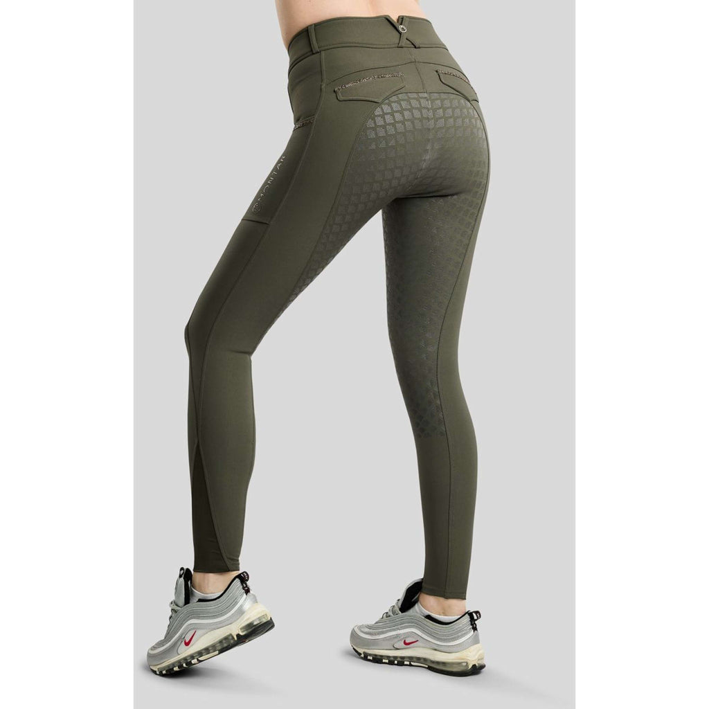 Bryczesy jeździeckie MoVeronica Golden Quartz Full Grip Forest Green