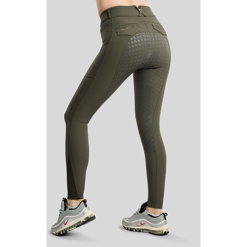 Bryczesy jeździeckie MoVeronica Golden Quartz Full Grip Forest Green