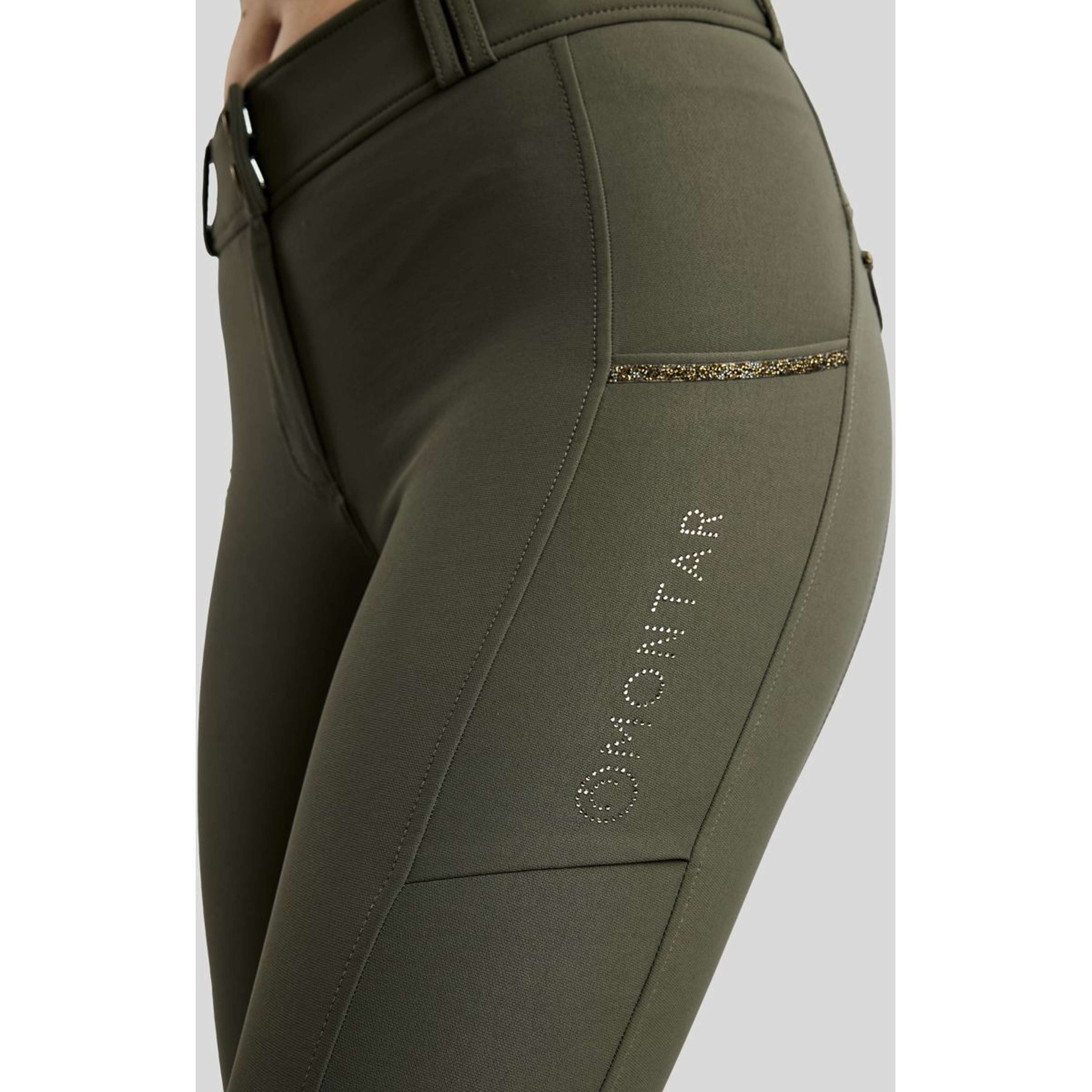 Montar Bryczesy MoVeronica Golden Quartz Full Grip Forest Green