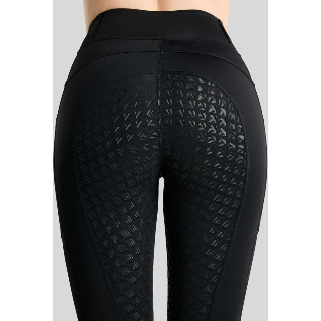 Montar Legginsy Jeździeckie Termiczne MoVeronica Golden Quartz Full Grip Czarny