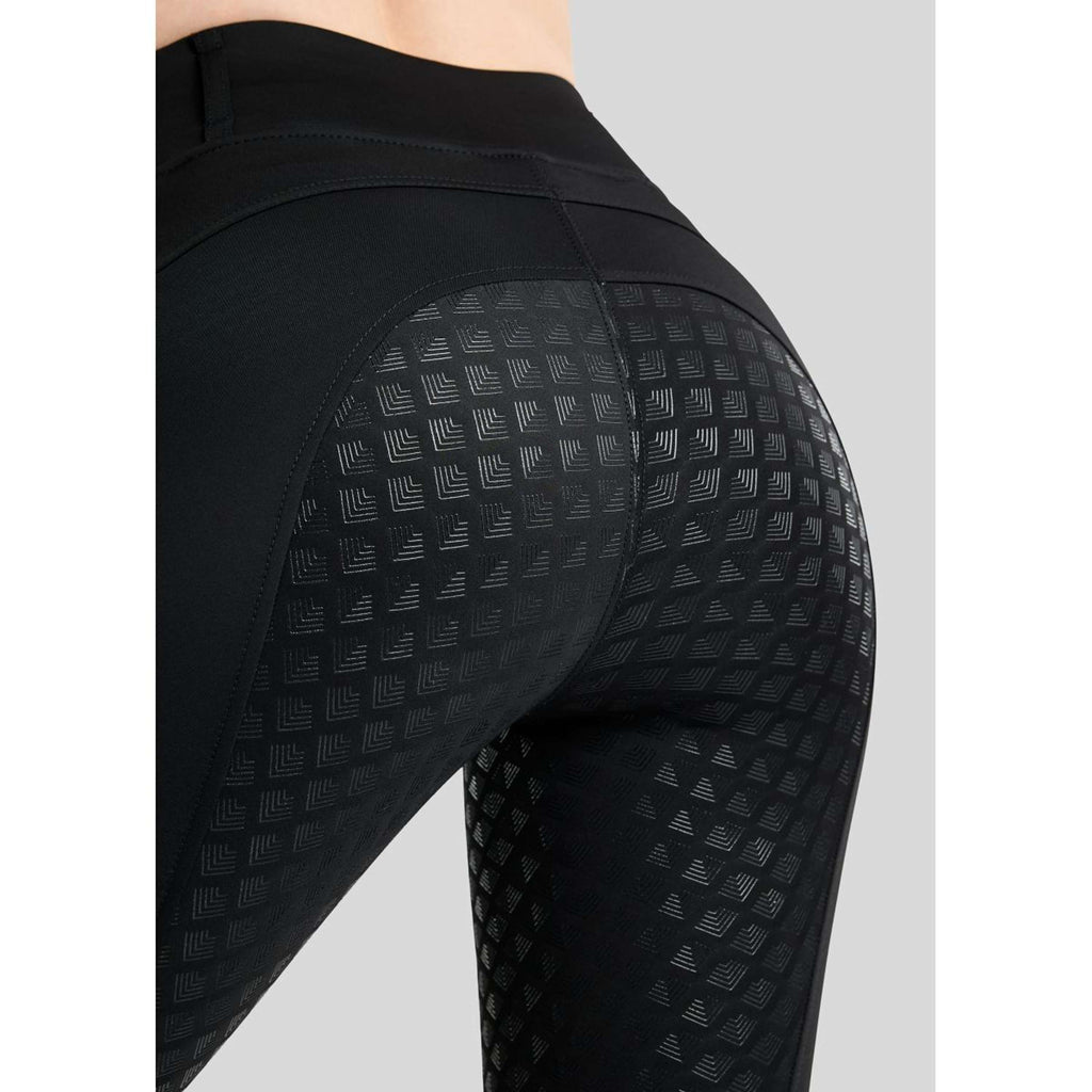 Montar Legginsy Jeździeckie Termiczne MoVeronica Golden Quartz Full Grip Czarny