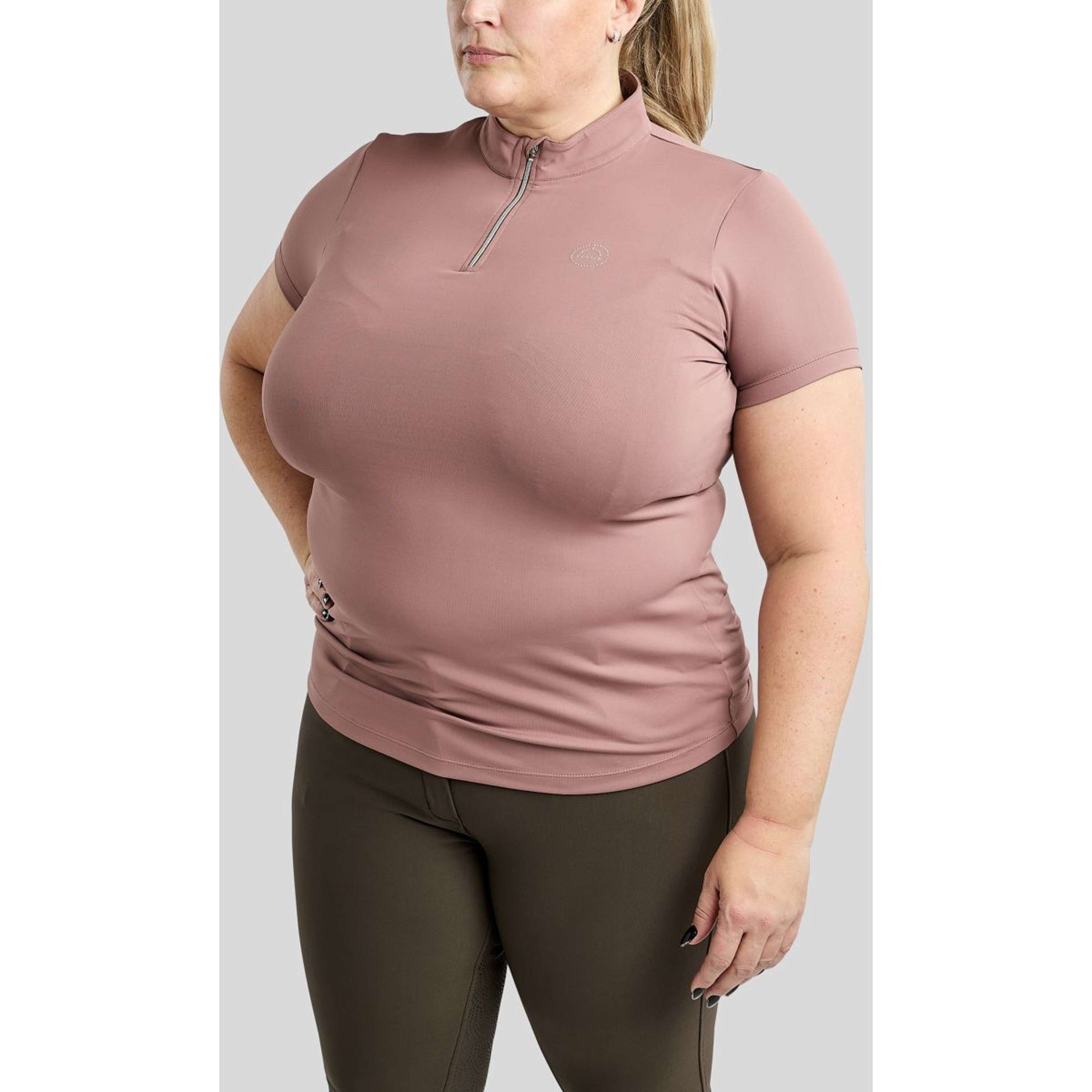 Montar Koszulka Polo Everly Crystal Logo Curve Dusty Rose
