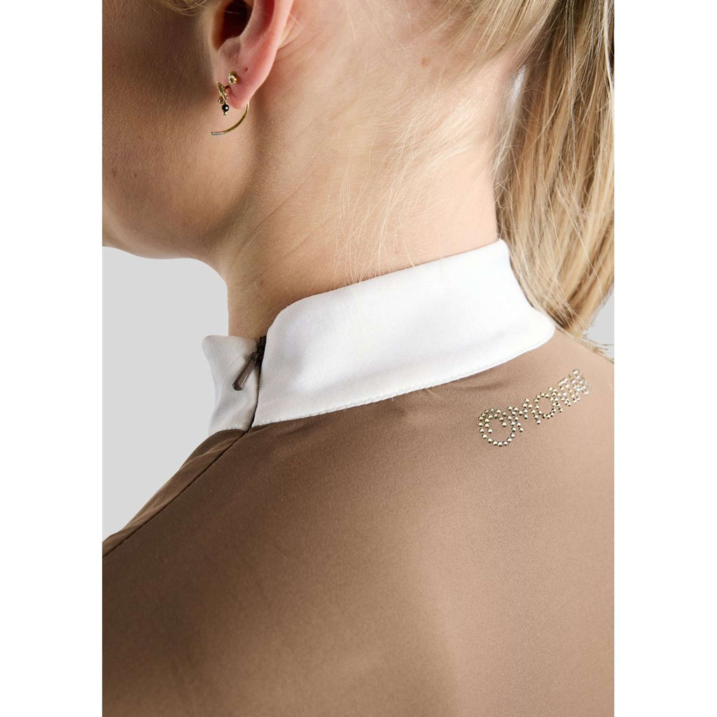 Koszulka konkursowa Montar MoEve z kryształkami Golden Quartz, długi rękaw, kolor nougat brown