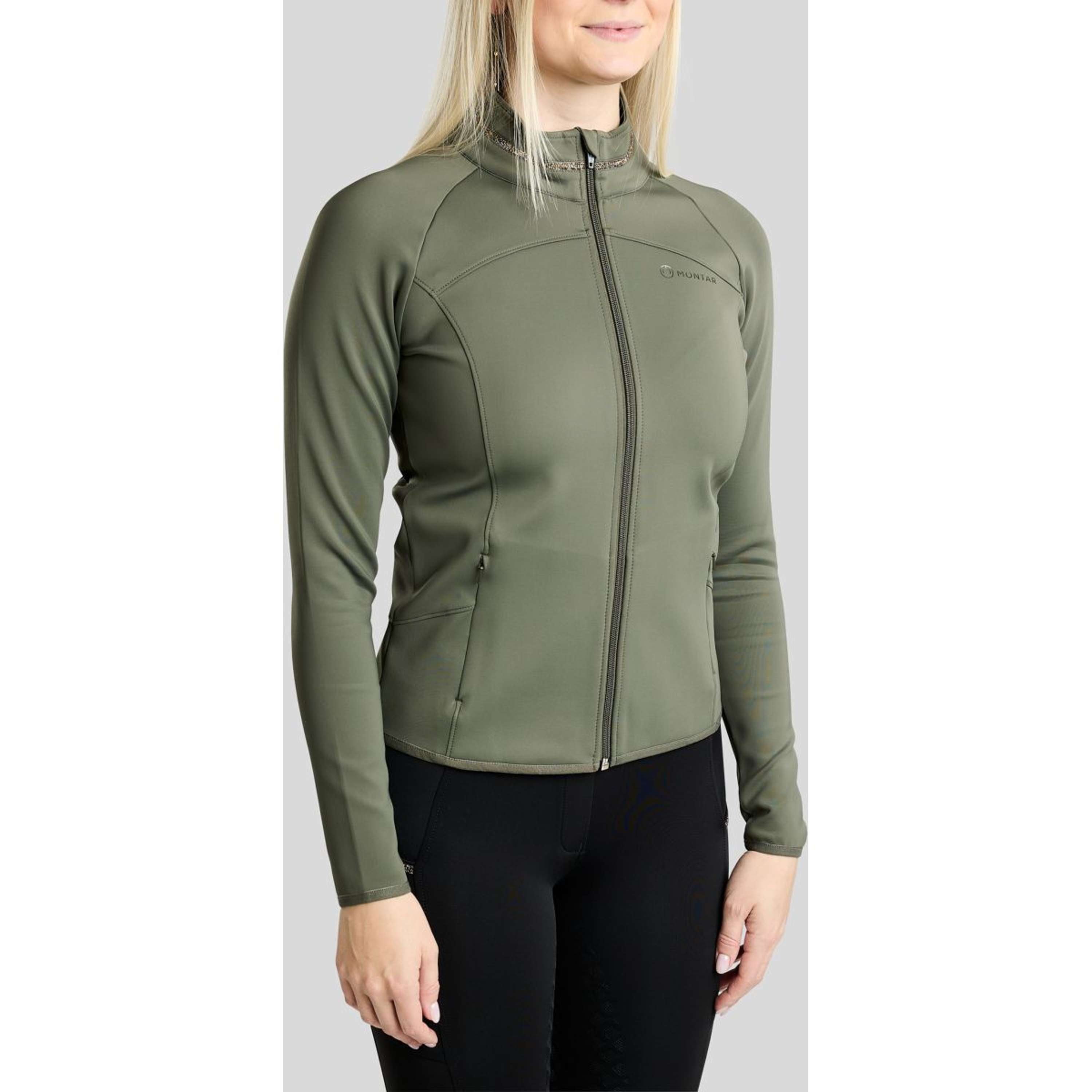 Montar Bluza Z Kapturem I Zamkiem MoVeronica Golden Quartz Crystal Forest Green