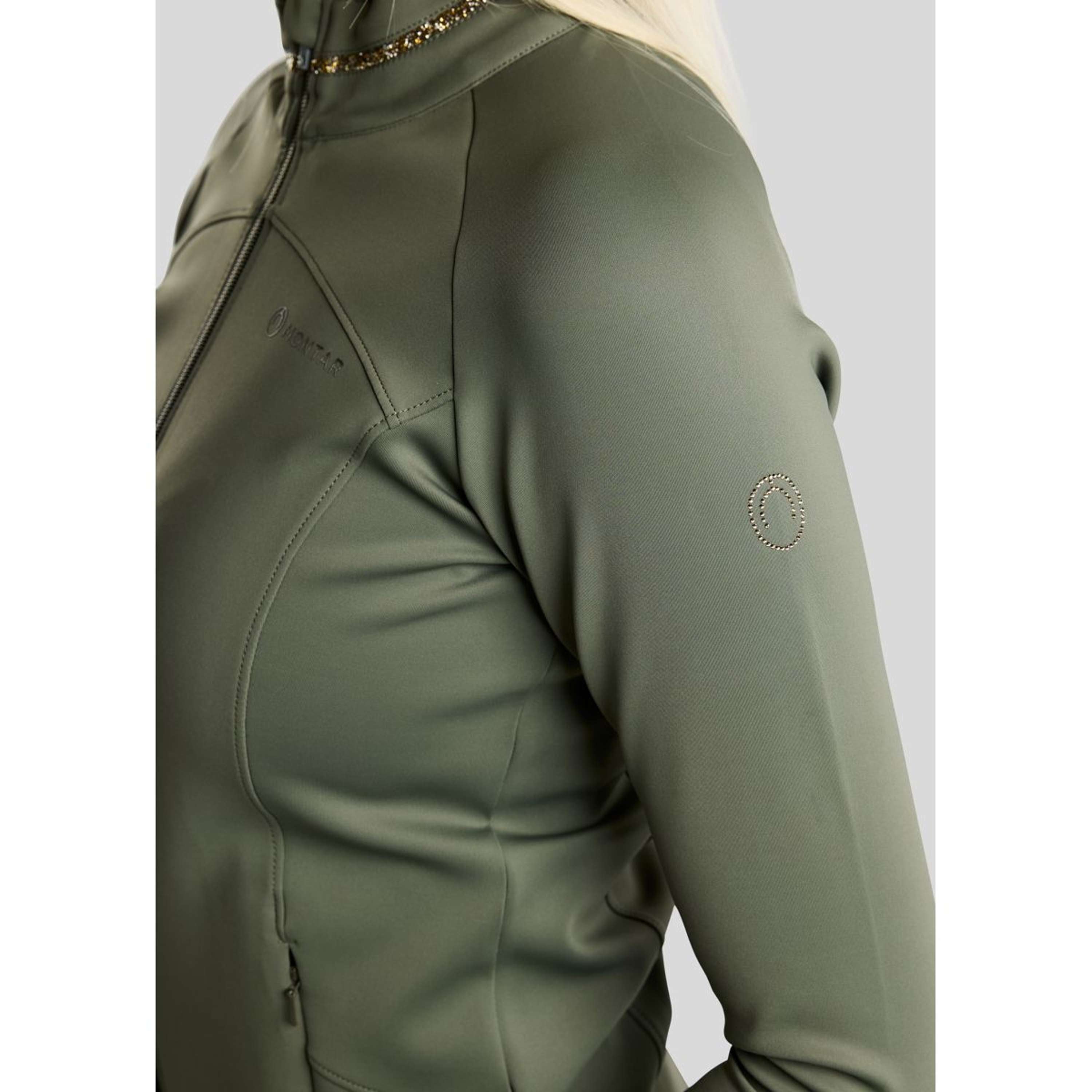 Montar Bluza Z Kapturem I Zamkiem MoVeronica Golden Quartz Crystal Forest Green