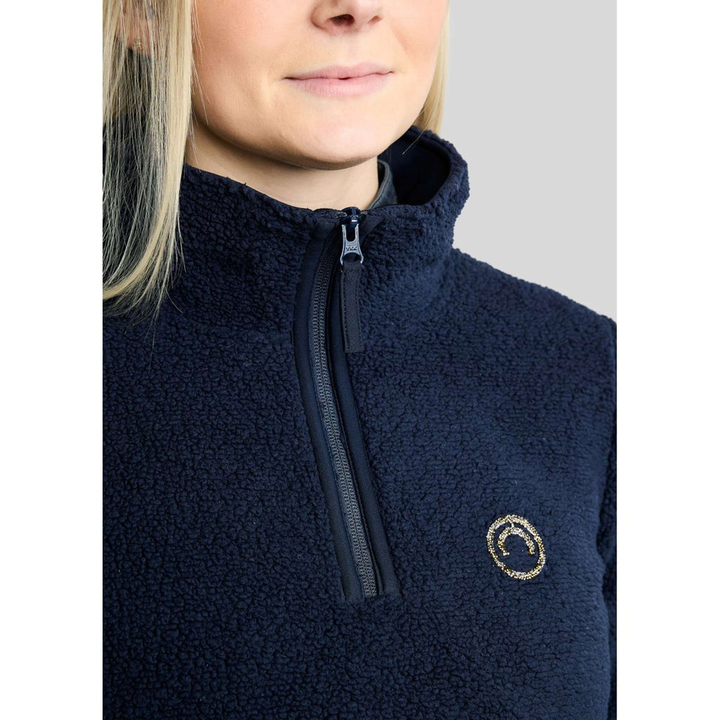Montar Sweter MoEbba Q Zip Teddy Pile Golden Quartz Granatowy