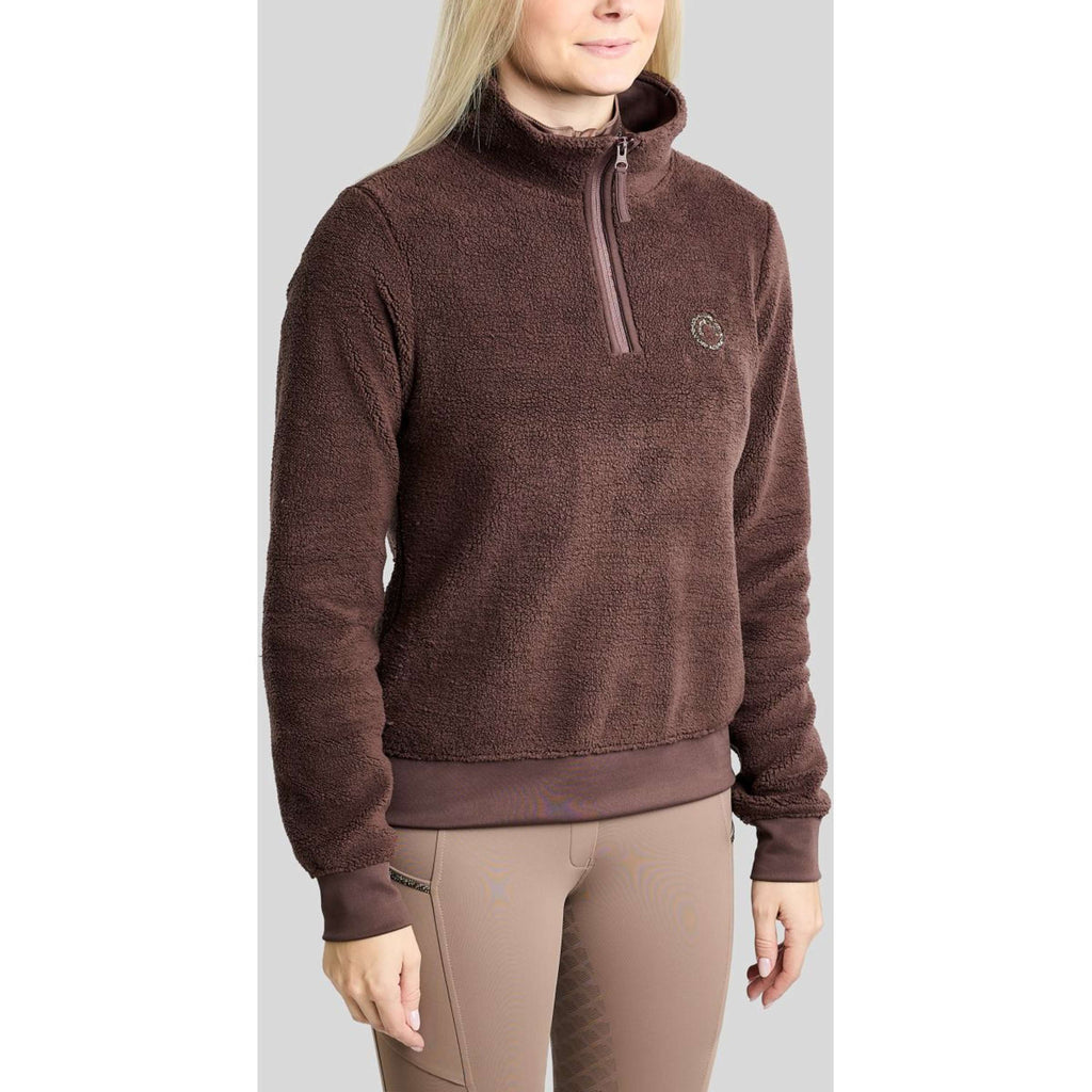 Montar Sweter MoEbba Q Zip Teddy Pile Golden Quartz Black Peony