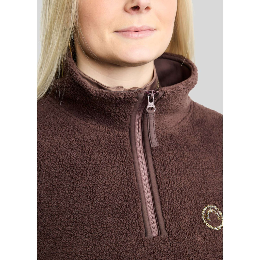 Montar Sweter MoEbba Q Zip Teddy Pile Golden Quartz Black Peony