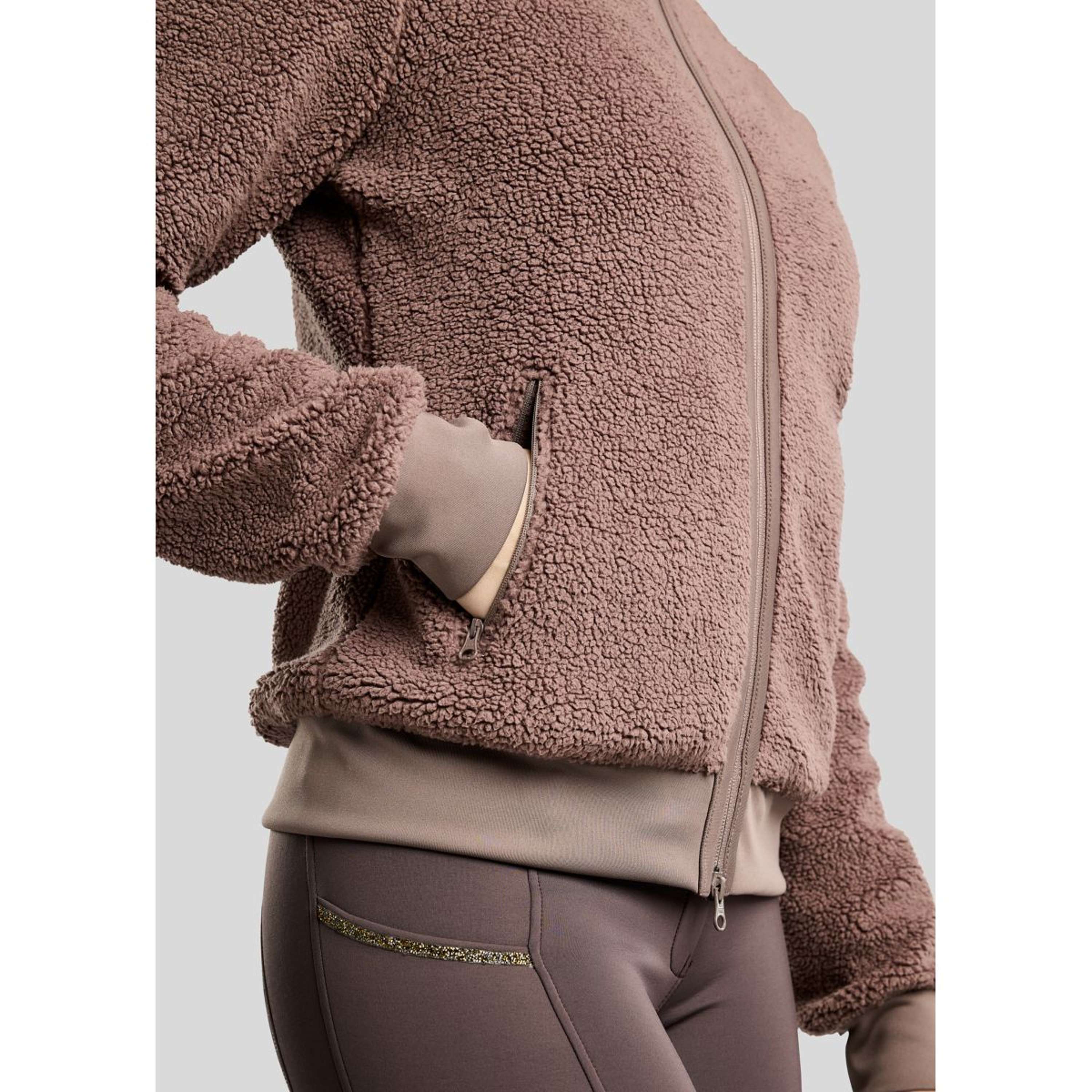 Montar Bluza Z Kapturem I Zamkiem MoEbba Teddy Pile Golden Quartz Nougat Brown