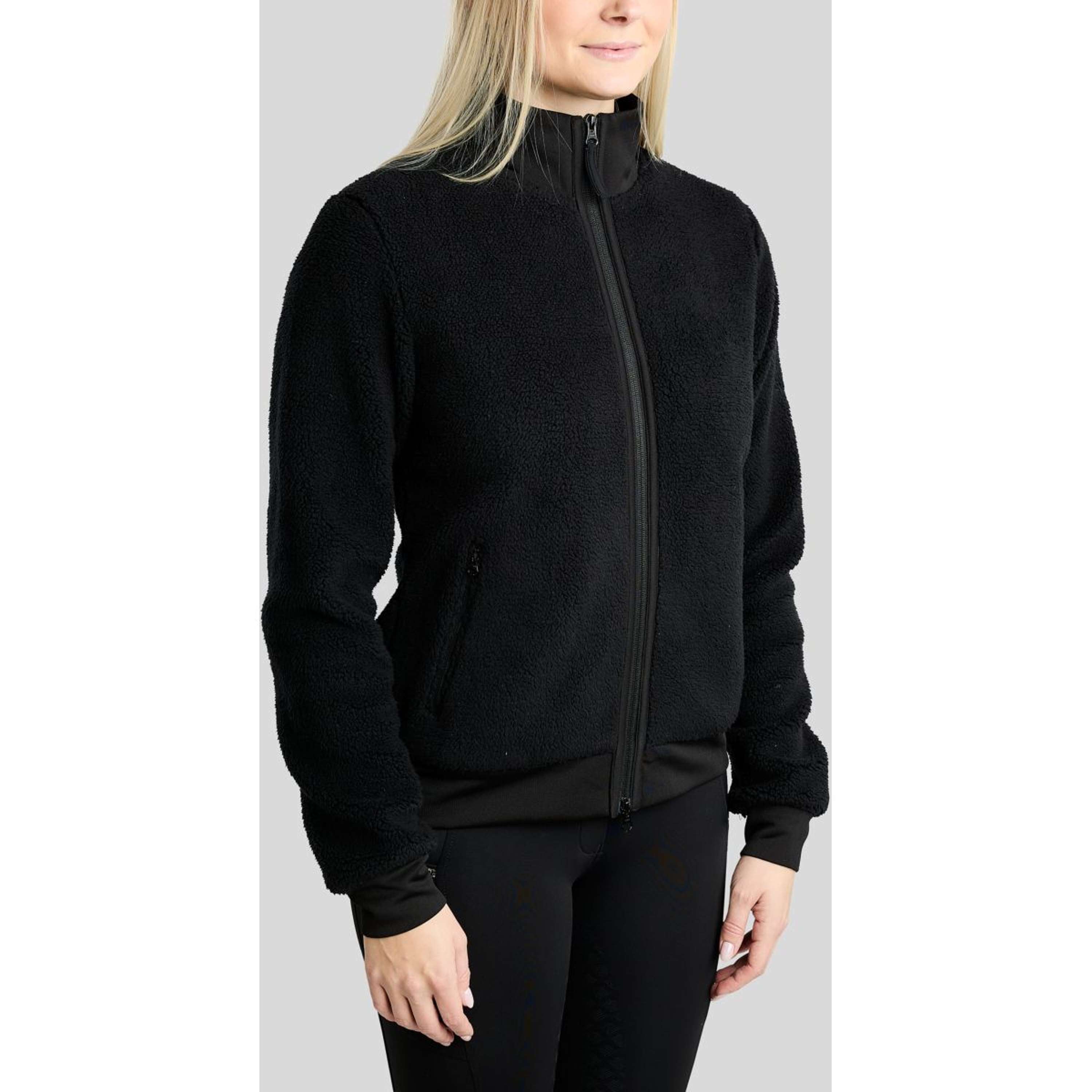 Montar Bluza Z Kapturem I Zamkiem MoEbba Teddy Pile Golden Quartz Czarny