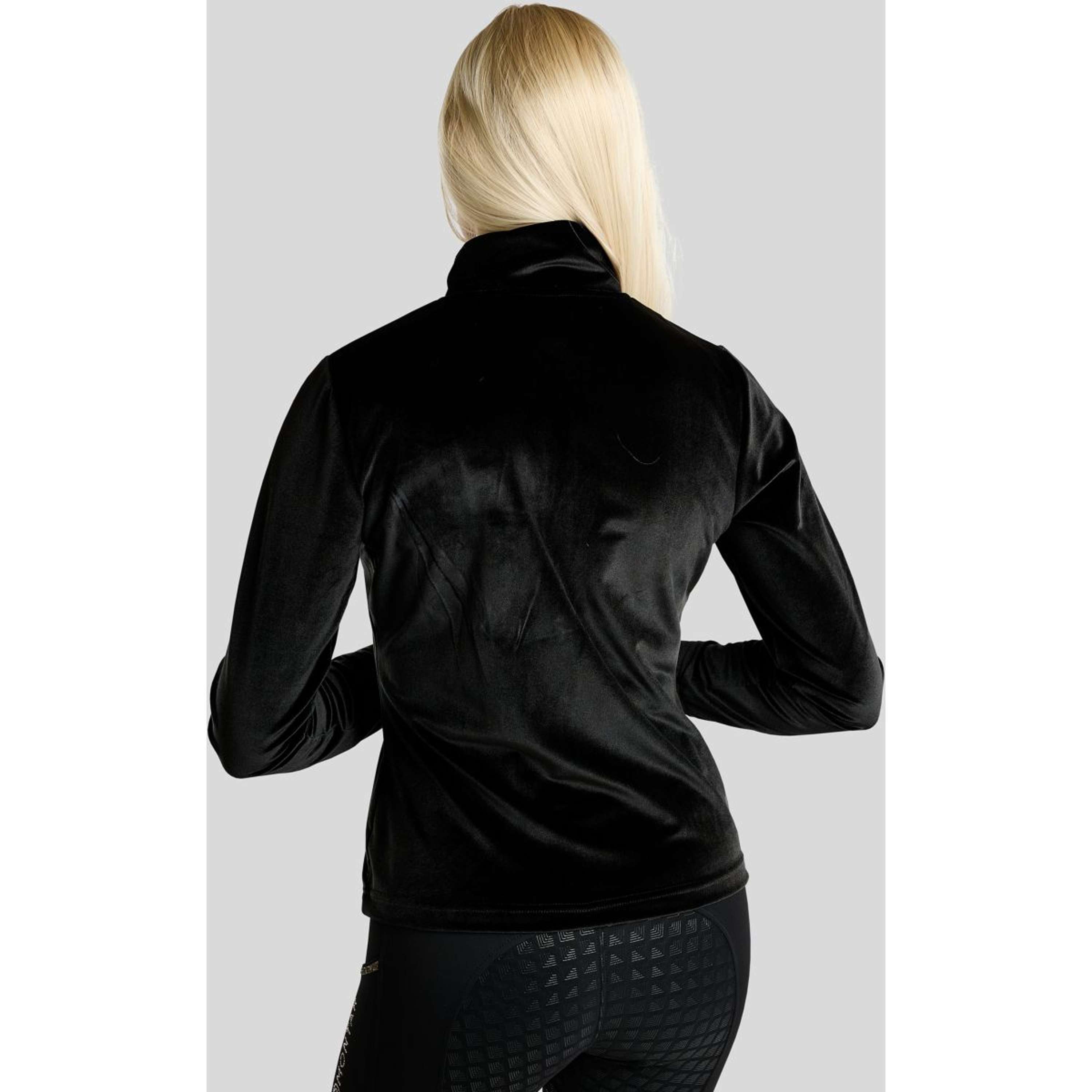Montar Bluza Z Kapturem I Zamkiem MoValerie Velvet Golden Quartz Crystals Czarny