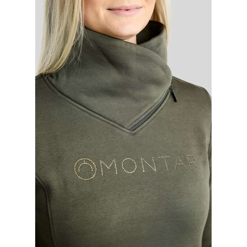 Montar Sweter MoNaja High Collar Golden Quartz Crystals Forest Green