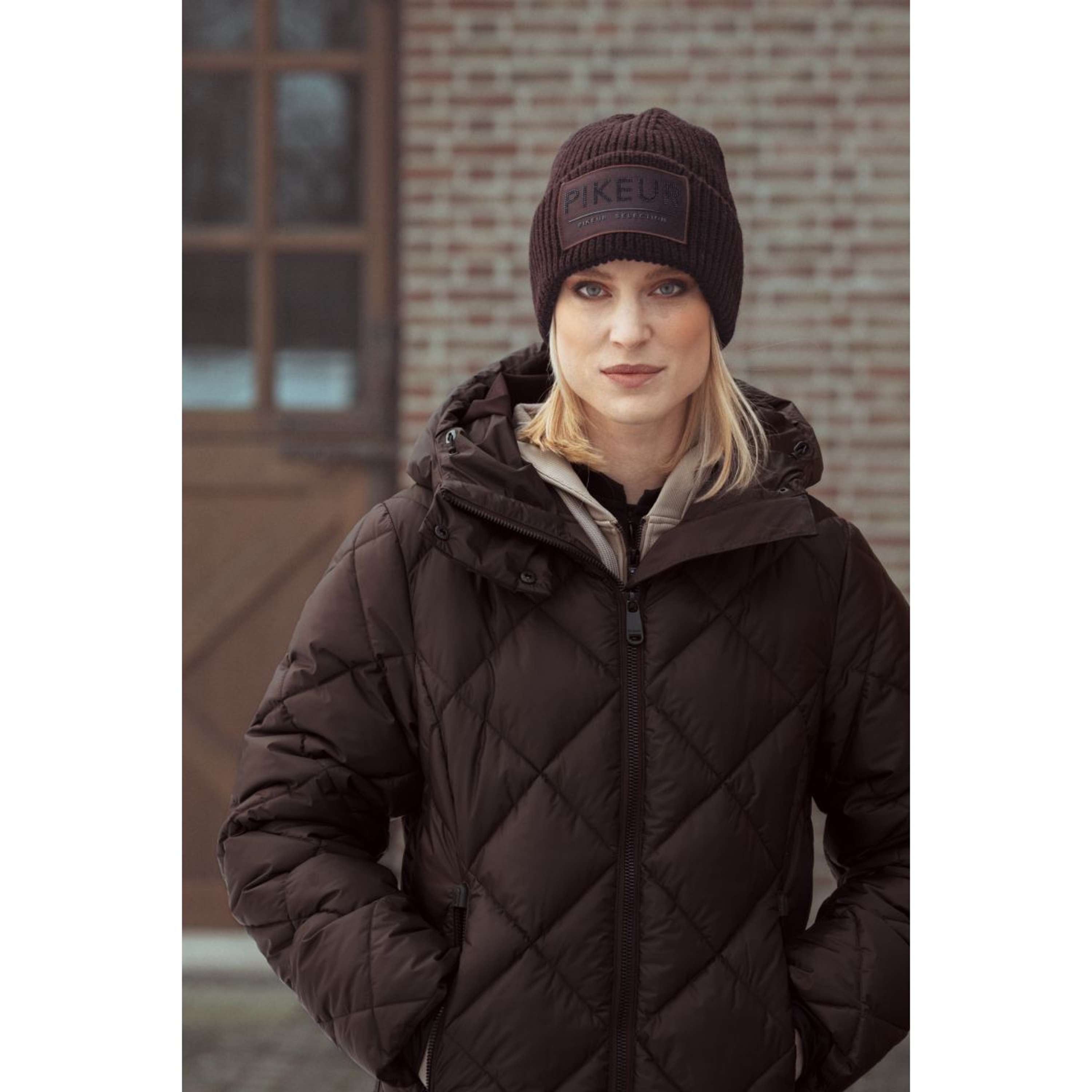 Pikeur Długi Płaszcz QuiltDiamond Selection AW26 Czekoladowy Brązowy
