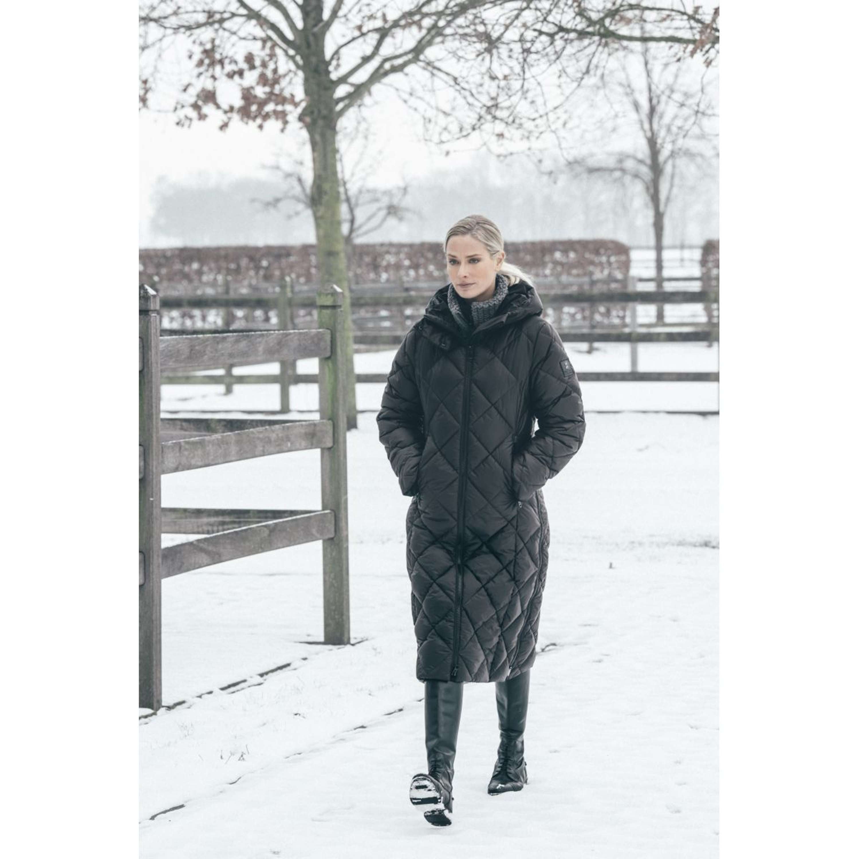 Pikeur Długi Płaszcz QuiltDiamond Selection AW26 Czarny