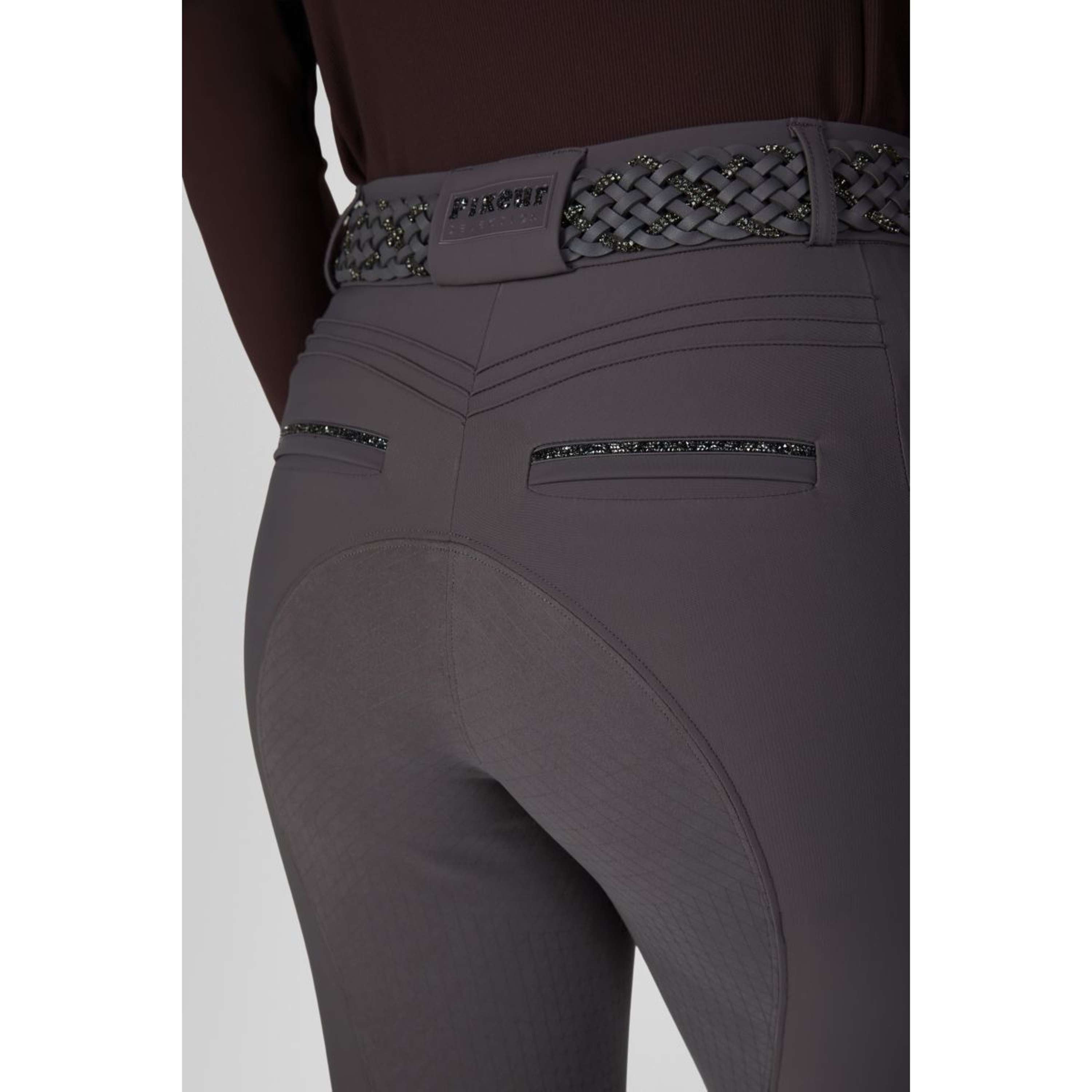 Pikeur Bryczesy Ceelina GridTexLeather Highwaist Full Grip Basalt Grey