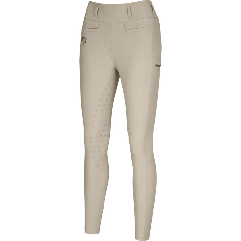 Pikeur Legginsy jeździeckie Linnett Summer SS26 z pełnym lejem silikonowym, kolor perłowa szarość