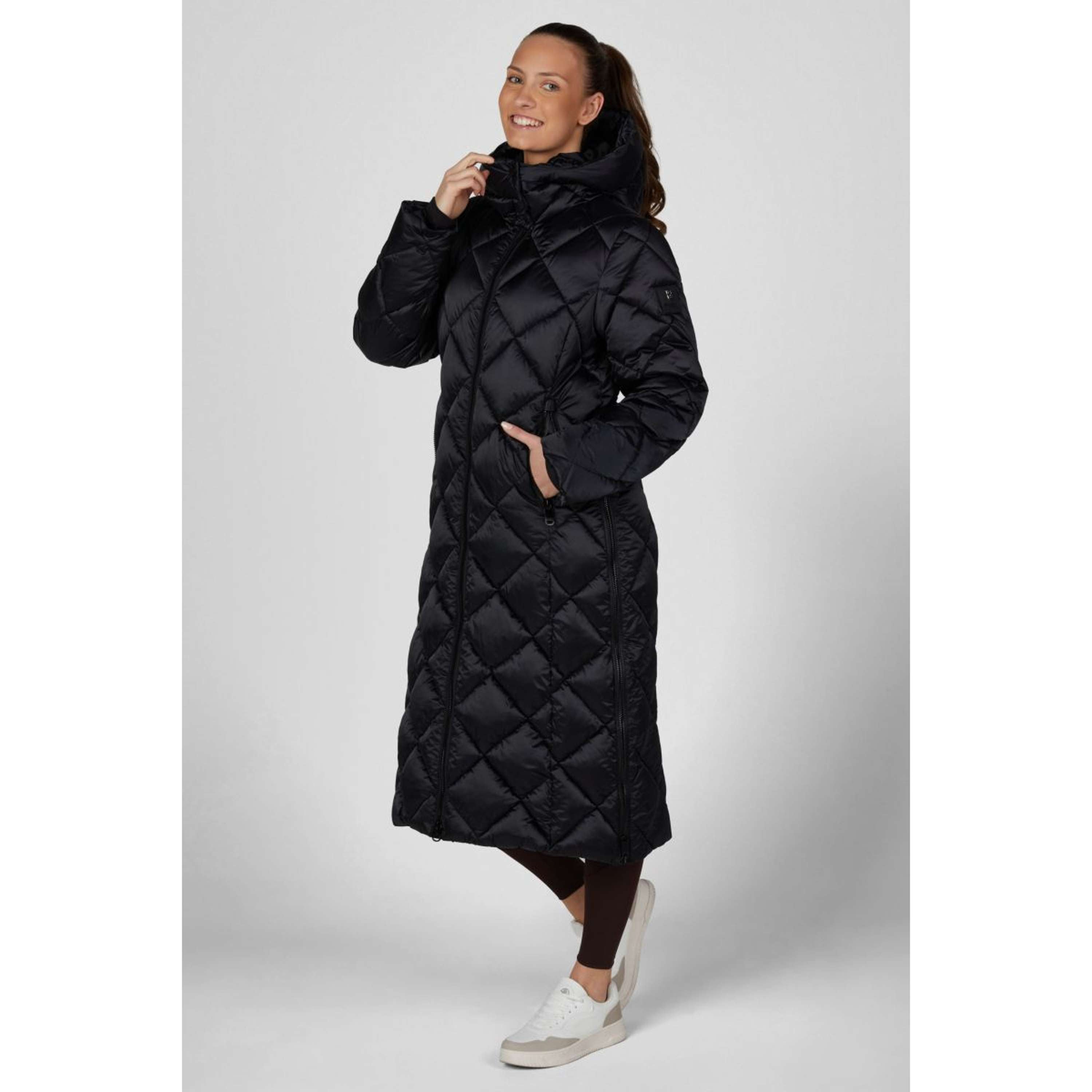 Pikeur Długi Płaszcz QuiltDiamond Selection AW26 Czarny