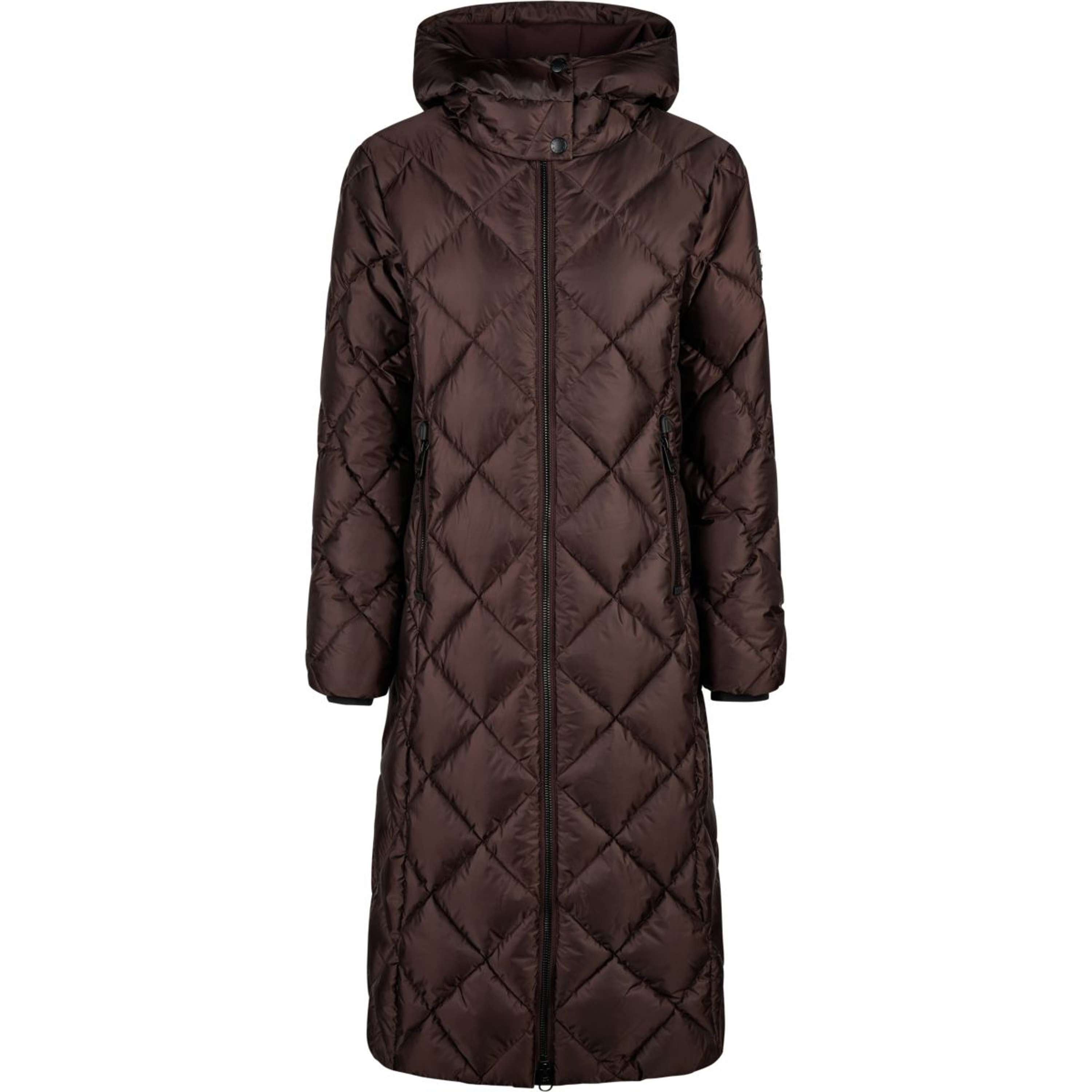 Pikeur Długi Płaszcz QuiltDiamond Selection AW26 Czekoladowy Brązowy