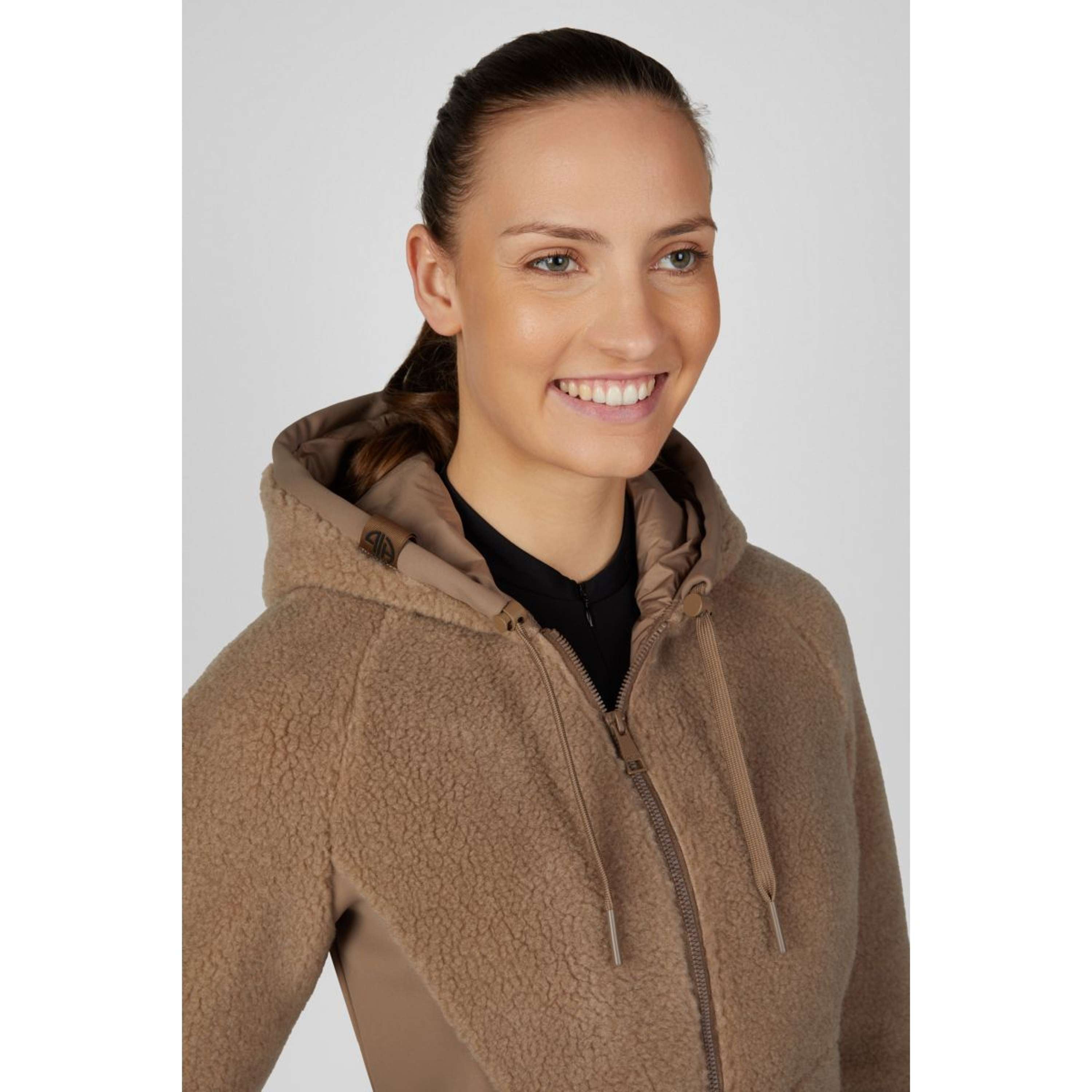 Pikeur Bluza Z Kapturem I Zamkiem Teddyfleece Athleisure AW26 Toffee Beige