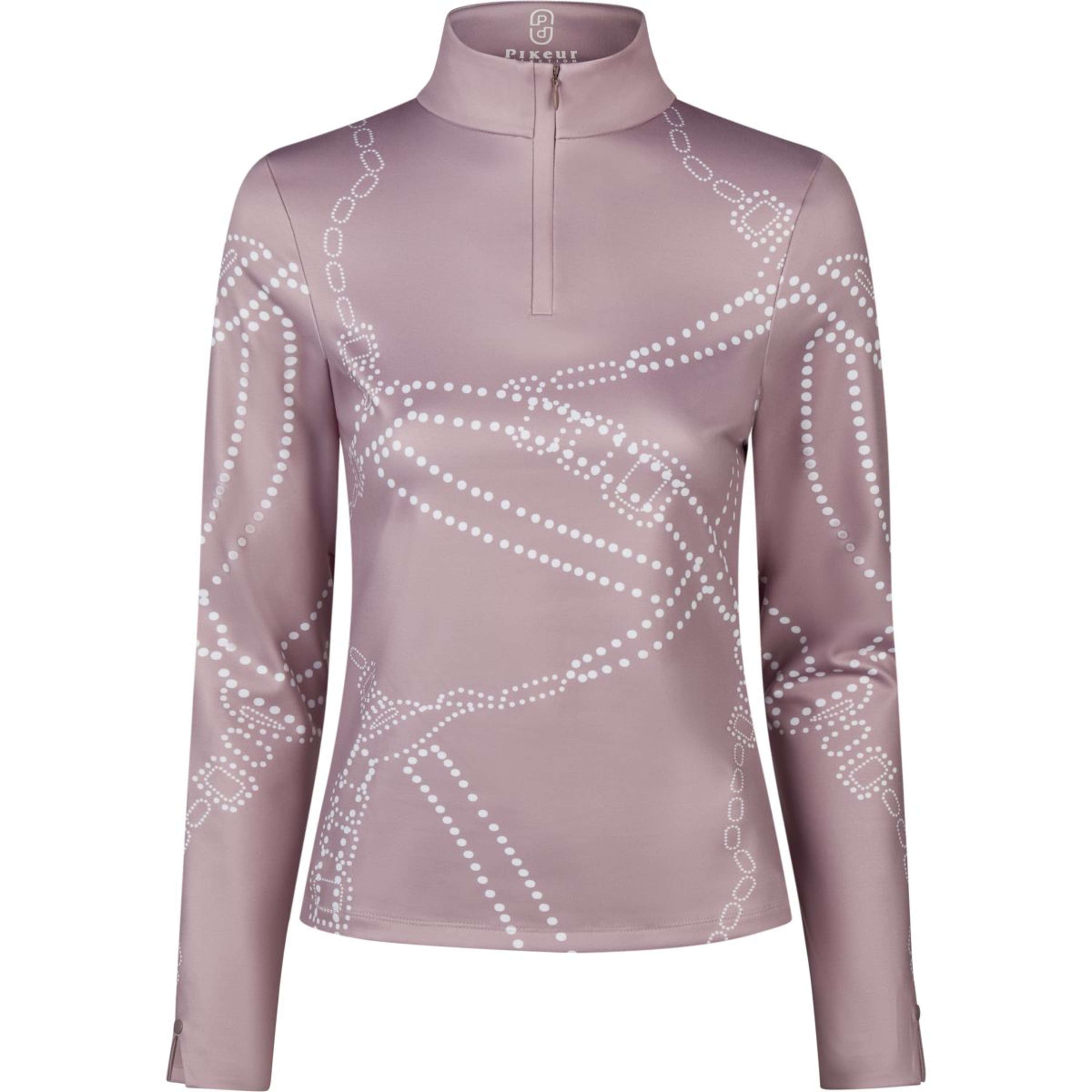 Pikeur Koszulka Zip Print Selection AW26 Długie Rękawy Ash Mauve