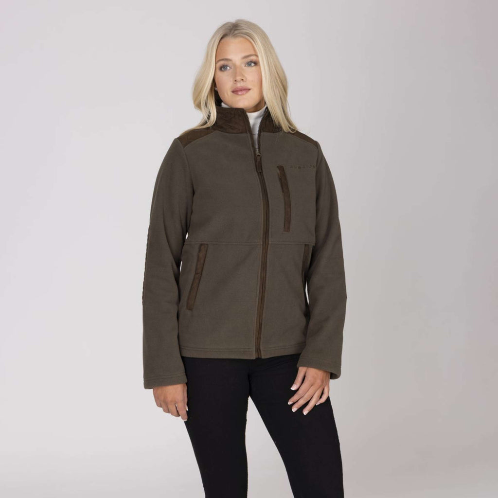 Aubrion by Shires Bluza Z Kapturem I Zamkiem Heritage Fleece Ciemnooliwkowy