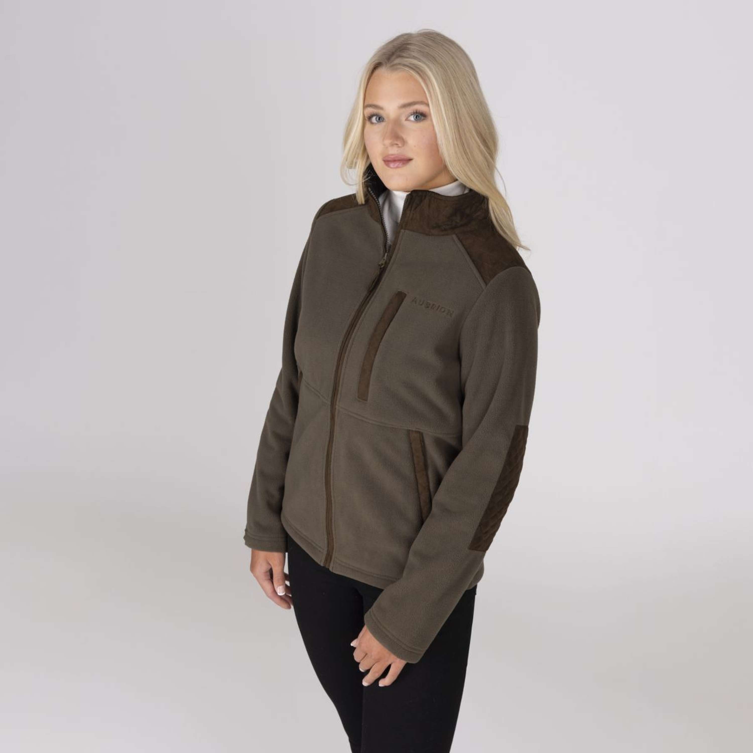 Aubrion by Shires Bluza Z Kapturem I Zamkiem Heritage Fleece Ciemnooliwkowy