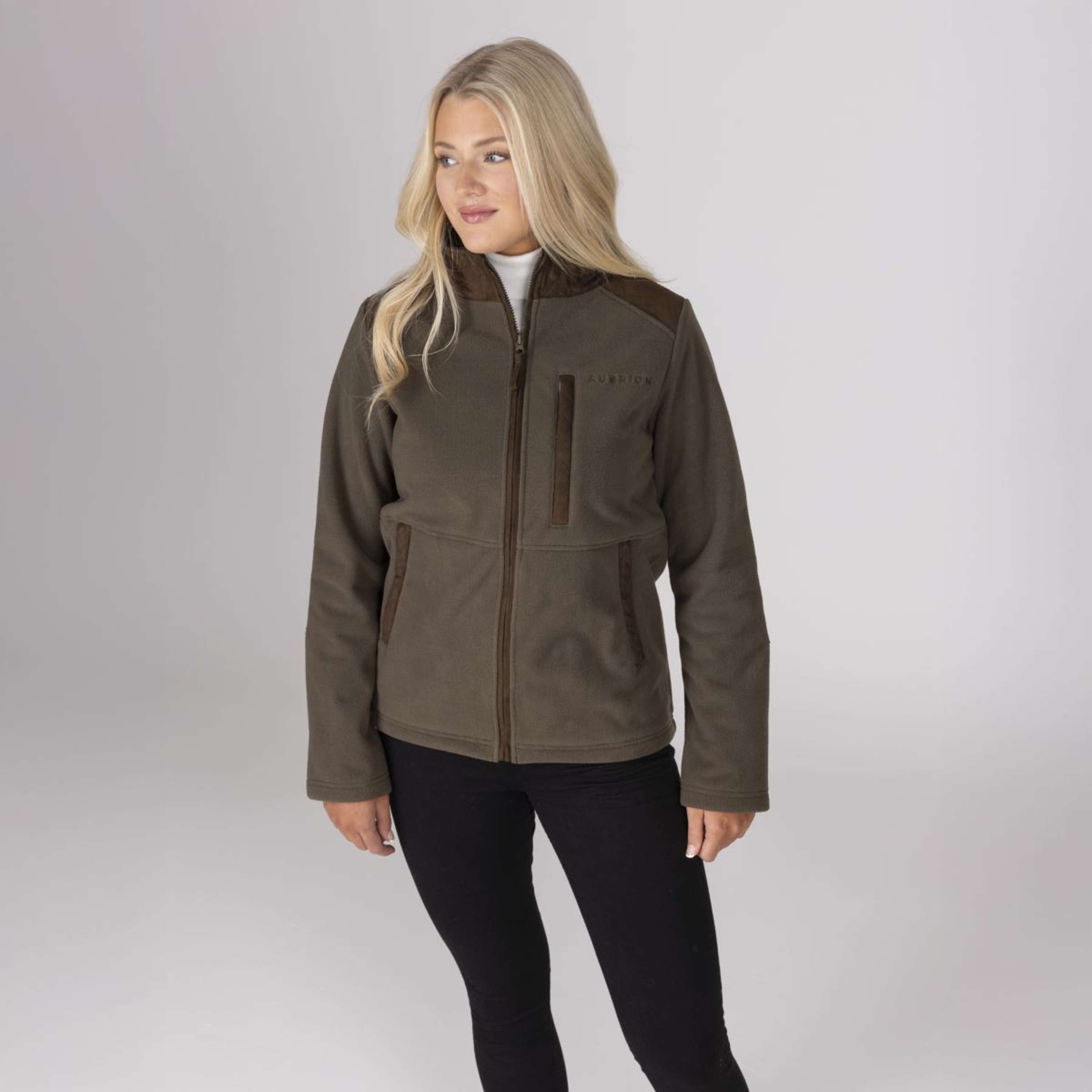 Aubrion by Shires Bluza Z Kapturem I Zamkiem Heritage Fleece Ciemnooliwkowy