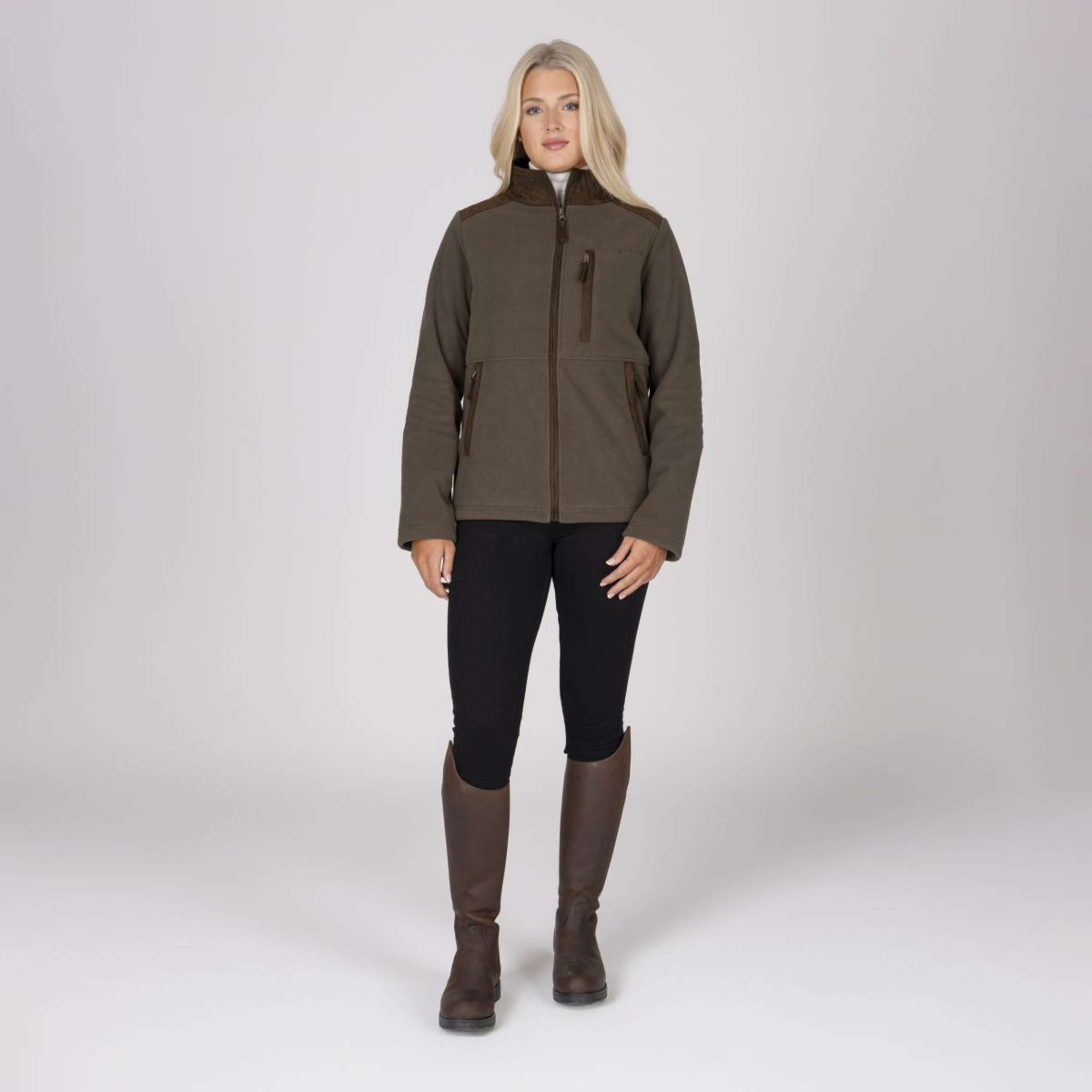 Aubrion by Shires Bluza Z Kapturem I Zamkiem Heritage Fleece Ciemnooliwkowy