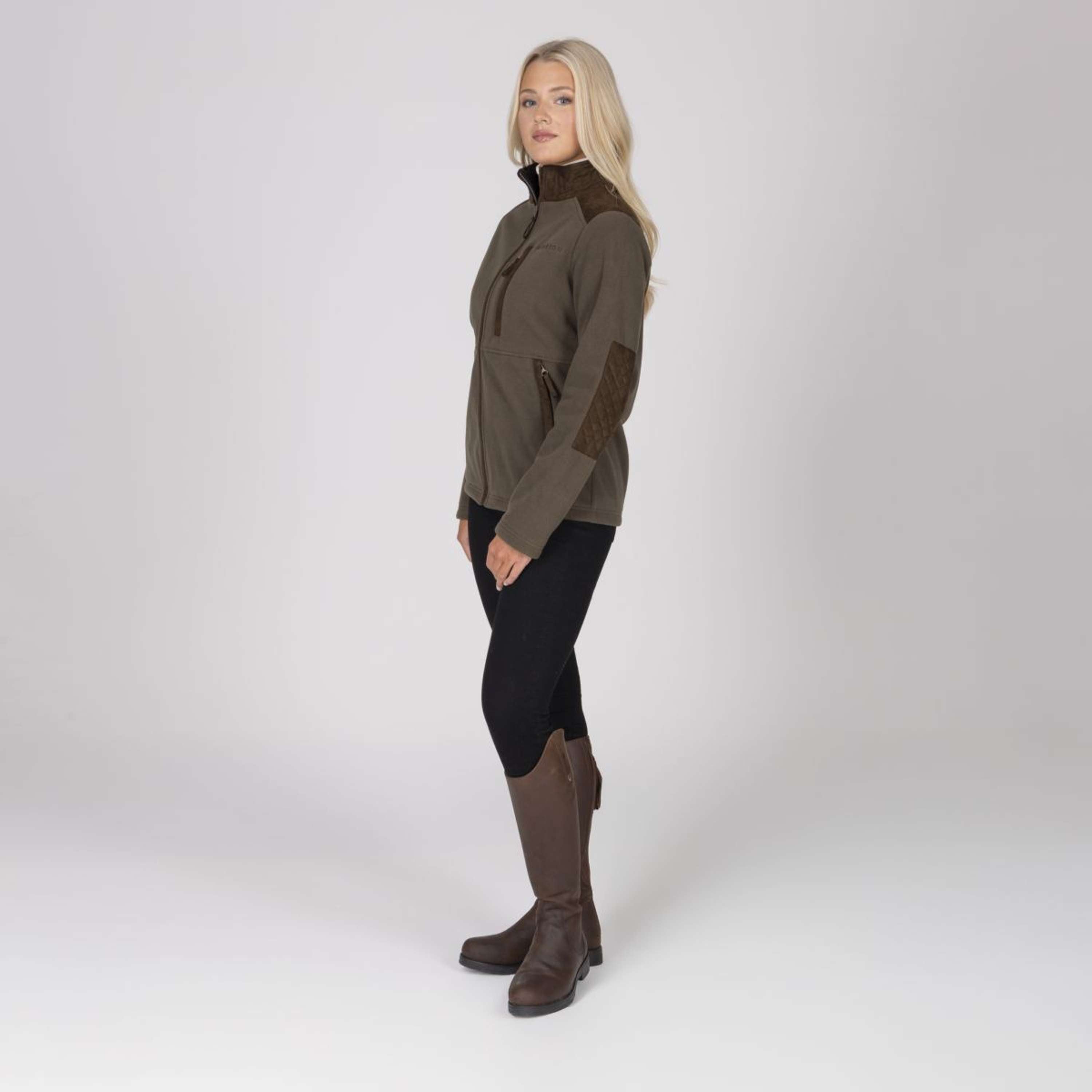 Aubrion by Shires Bluza Z Kapturem I Zamkiem Heritage Fleece Ciemnooliwkowy