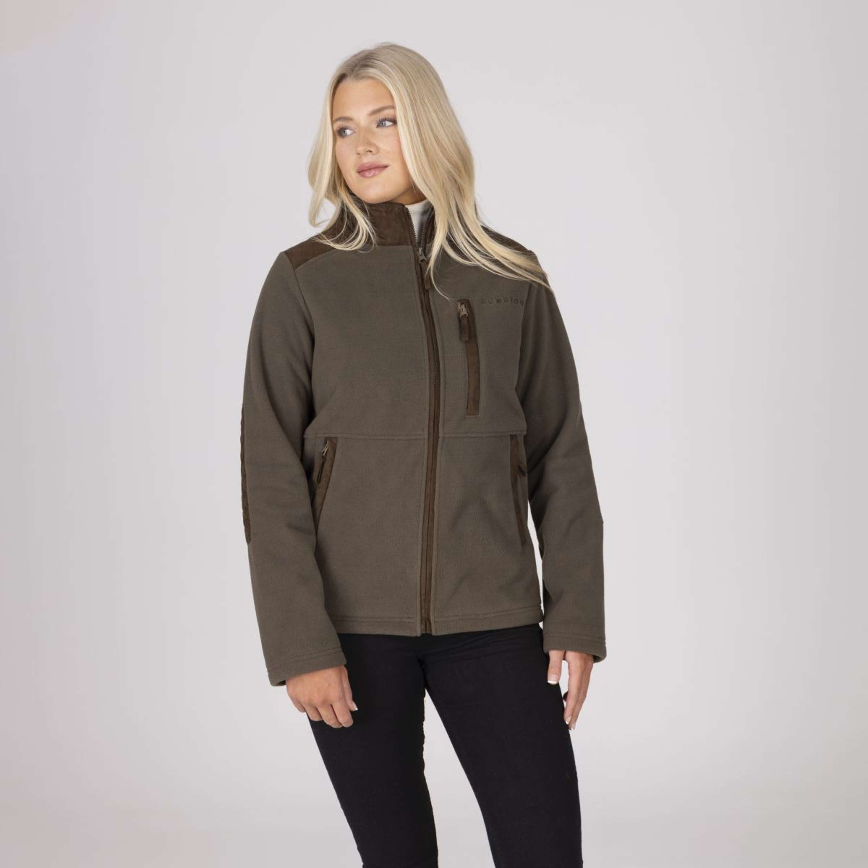 Aubrion by Shires Bluza Z Kapturem I Zamkiem Heritage Fleece Ciemnooliwkowy