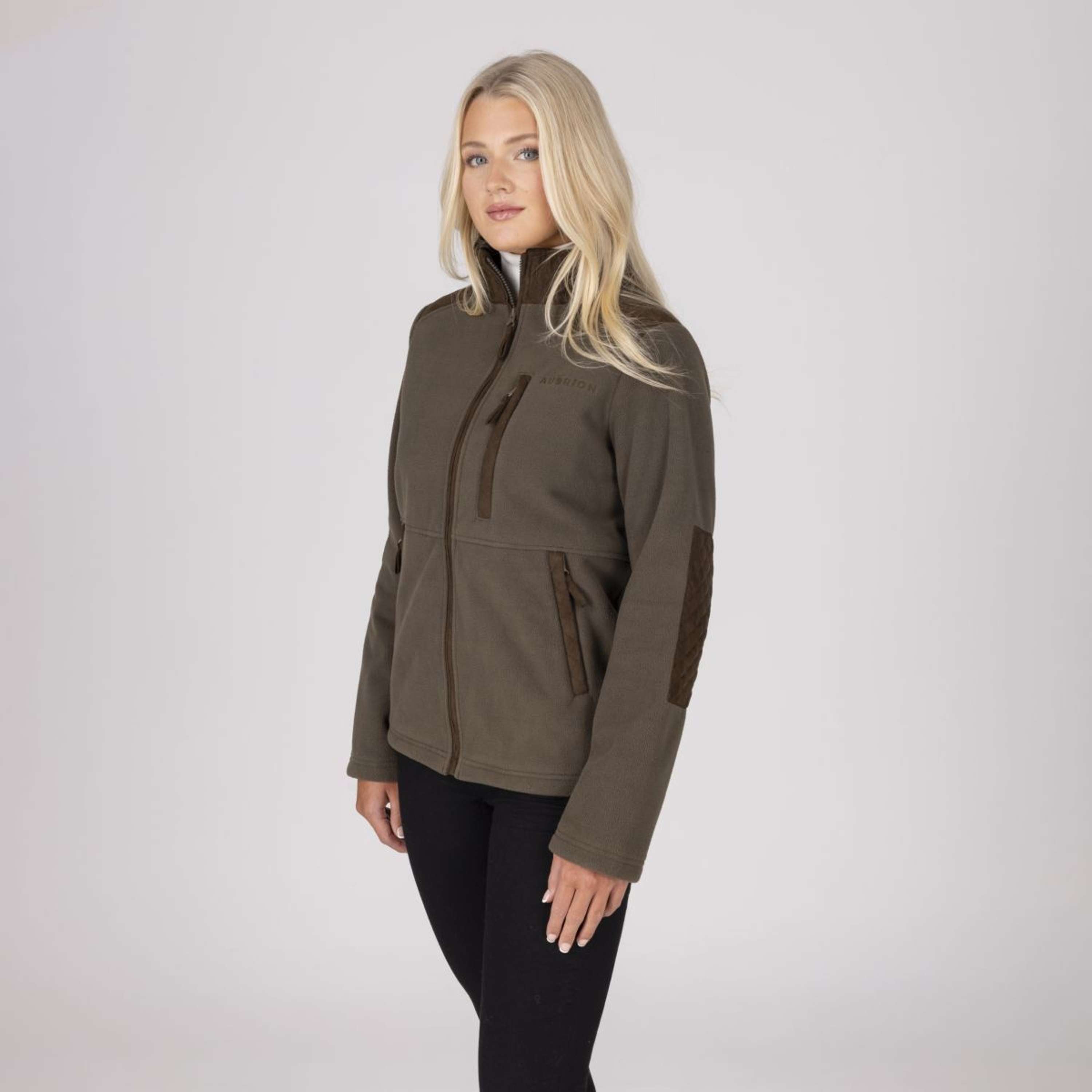 Aubrion by Shires Bluza Z Kapturem I Zamkiem Heritage Fleece Ciemnooliwkowy
