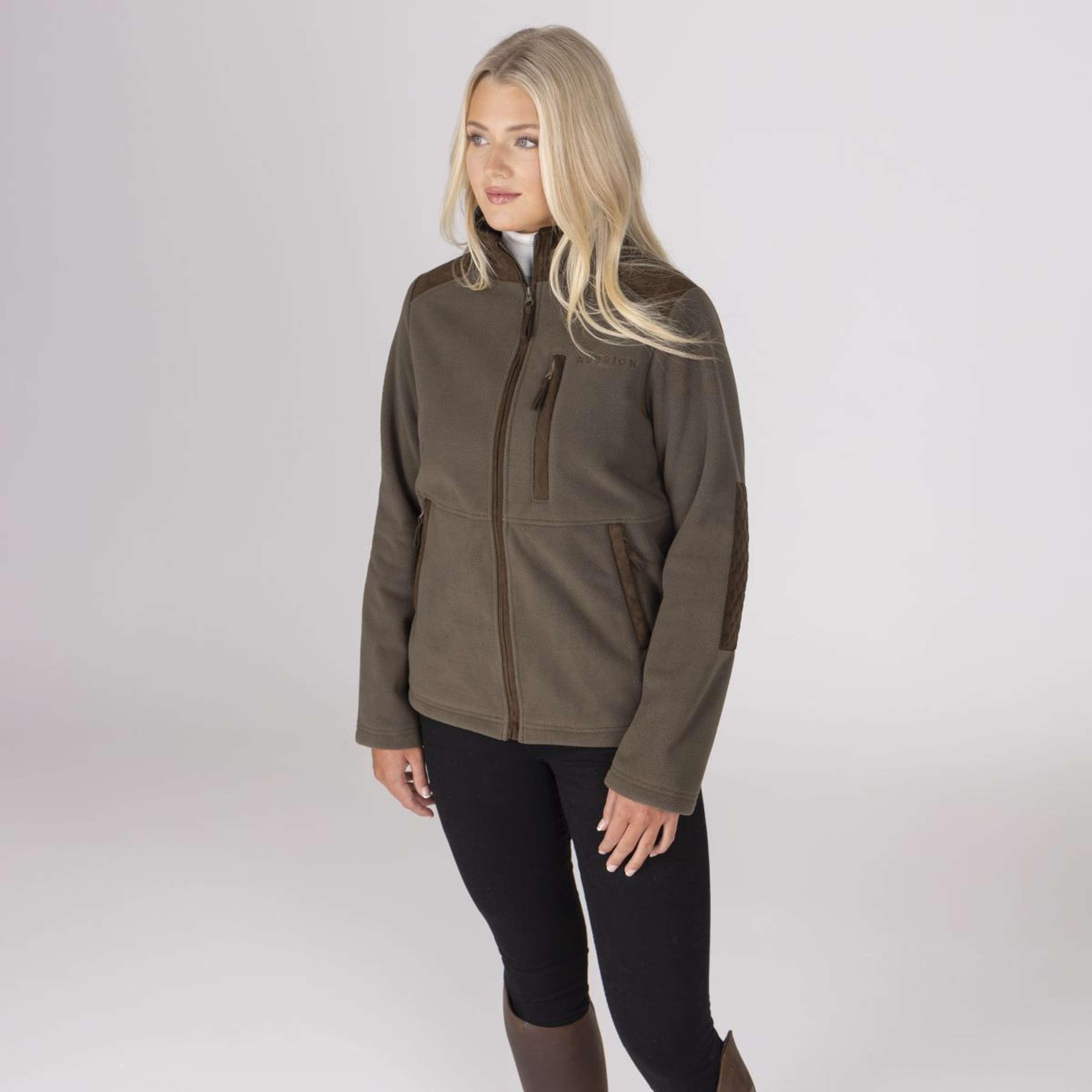 Aubrion by Shires Bluza Z Kapturem I Zamkiem Heritage Fleece Ciemnooliwkowy