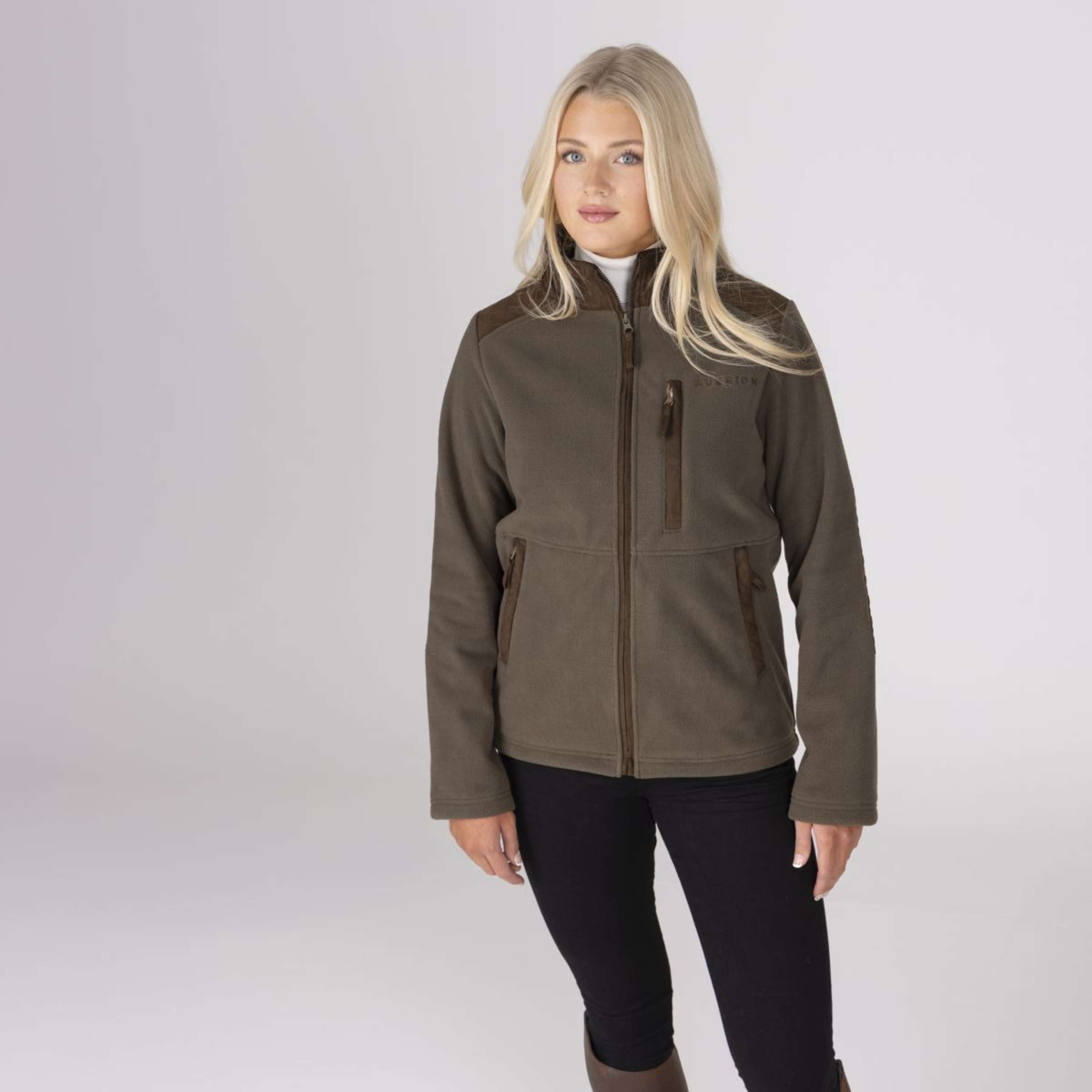 Aubrion by Shires Bluza Z Kapturem I Zamkiem Heritage Fleece Ciemnooliwkowy