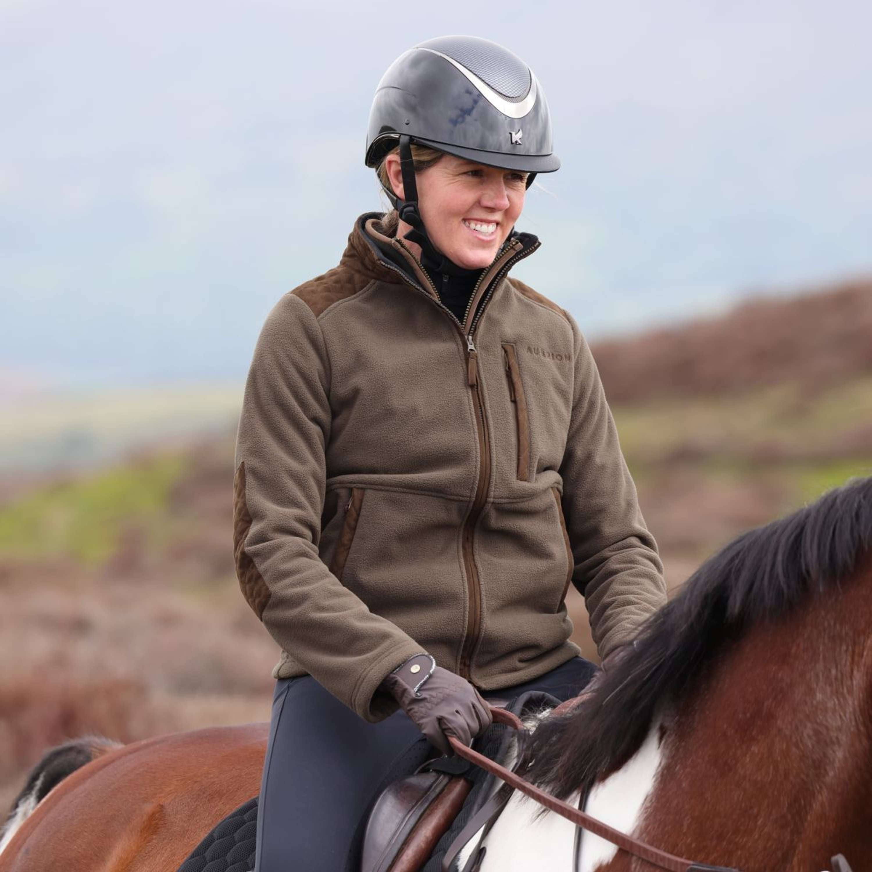 Aubrion by Shires Bluza Z Kapturem I Zamkiem Heritage Fleece Ciemnooliwkowy