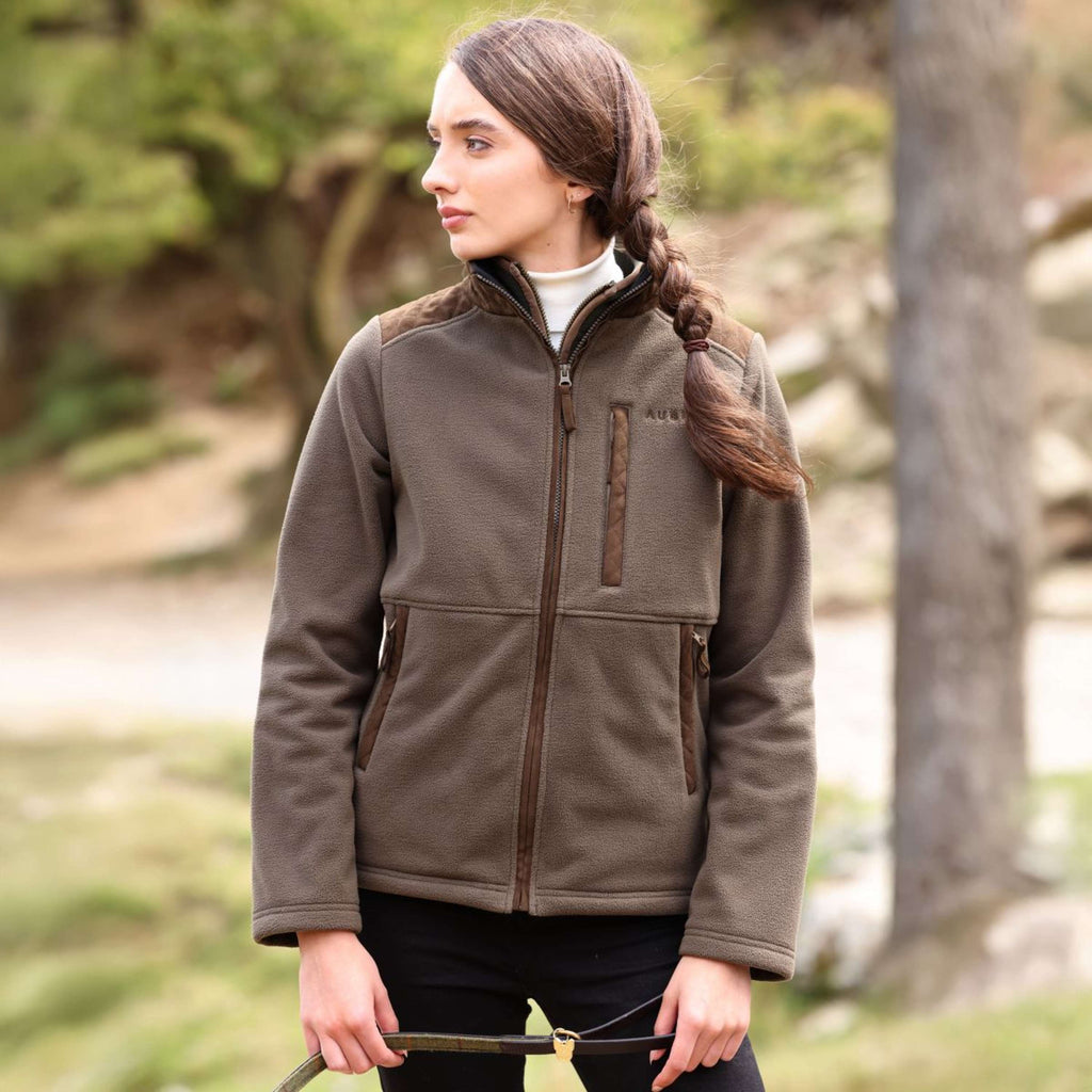 Aubrion by Shires Bluza Z Kapturem I Zamkiem Heritage Fleece Ciemnooliwkowy