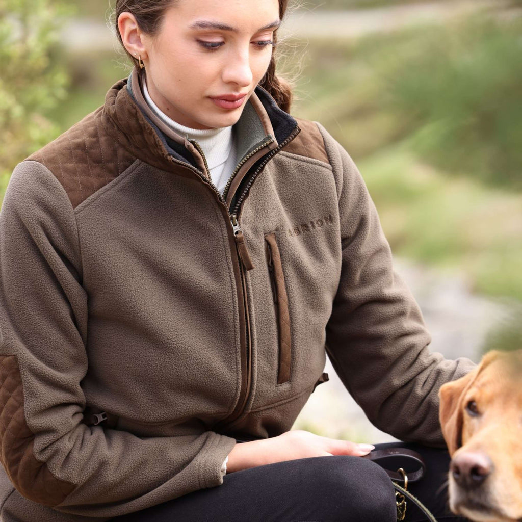 Aubrion by Shires Bluza Z Kapturem I Zamkiem Heritage Fleece Ciemnooliwkowy