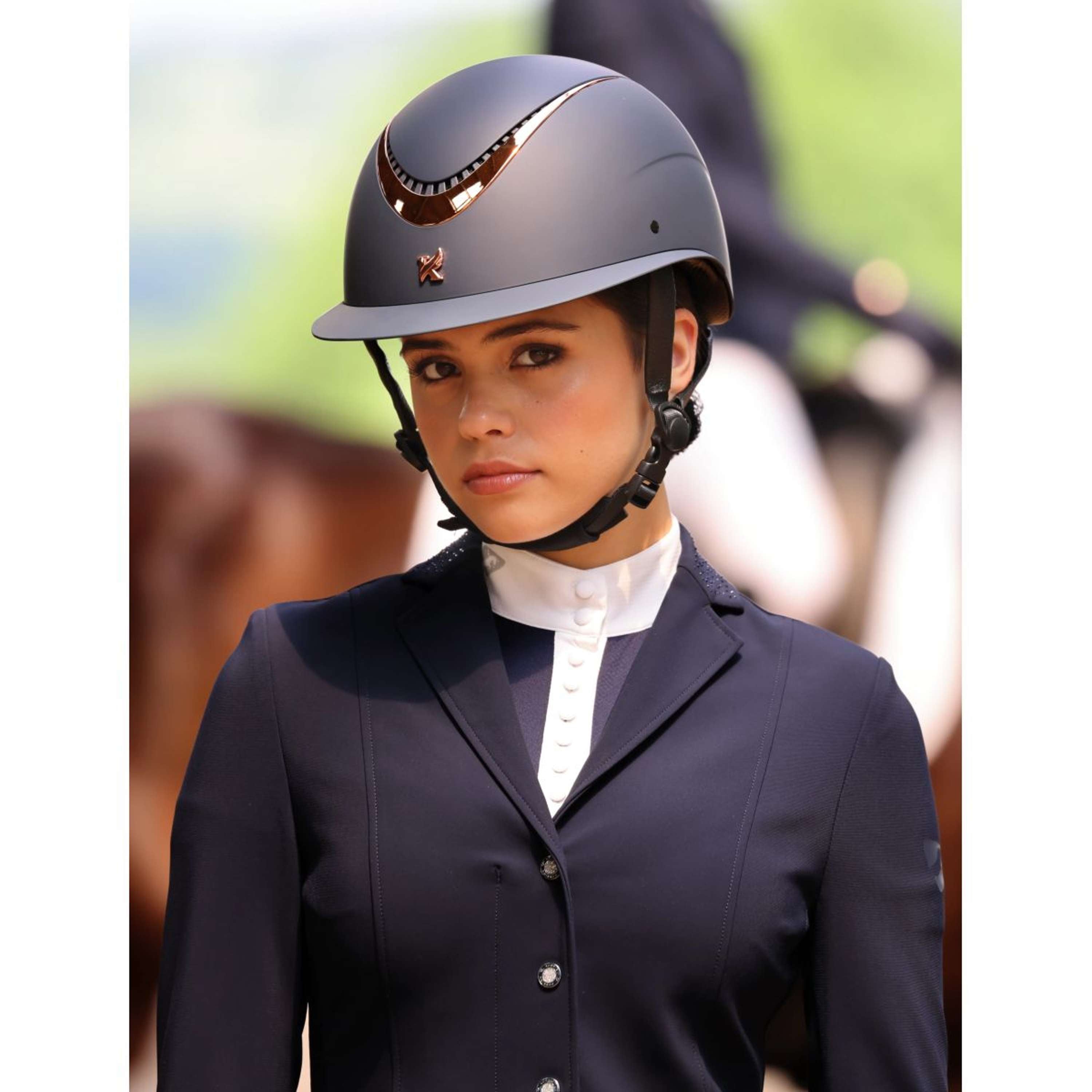 Karben by Shires Kask Jeździecki Elisa Ellipse Granatowy/Różowozłoty