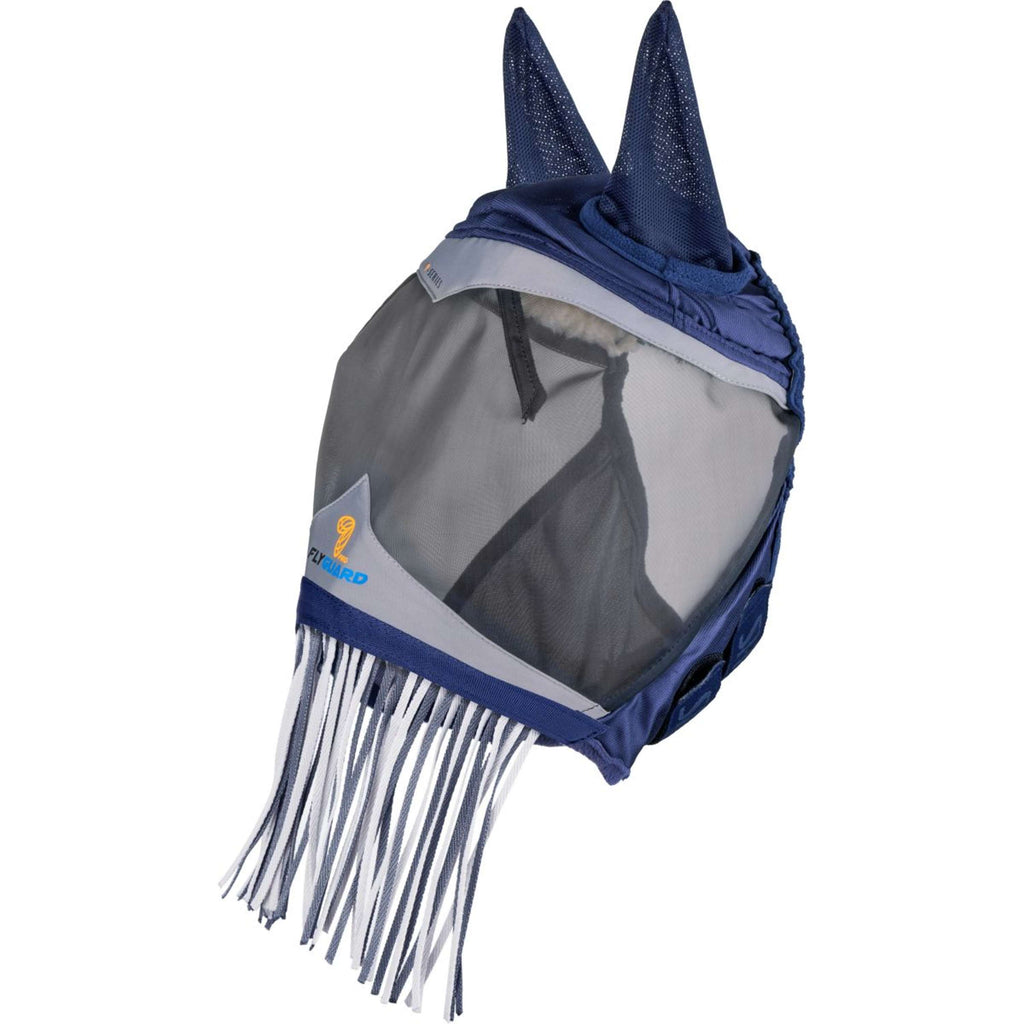 Maska przeciw muchom FlyGuard by Shires Pro Fine Mesh z uszami i frędzlami, granatowa