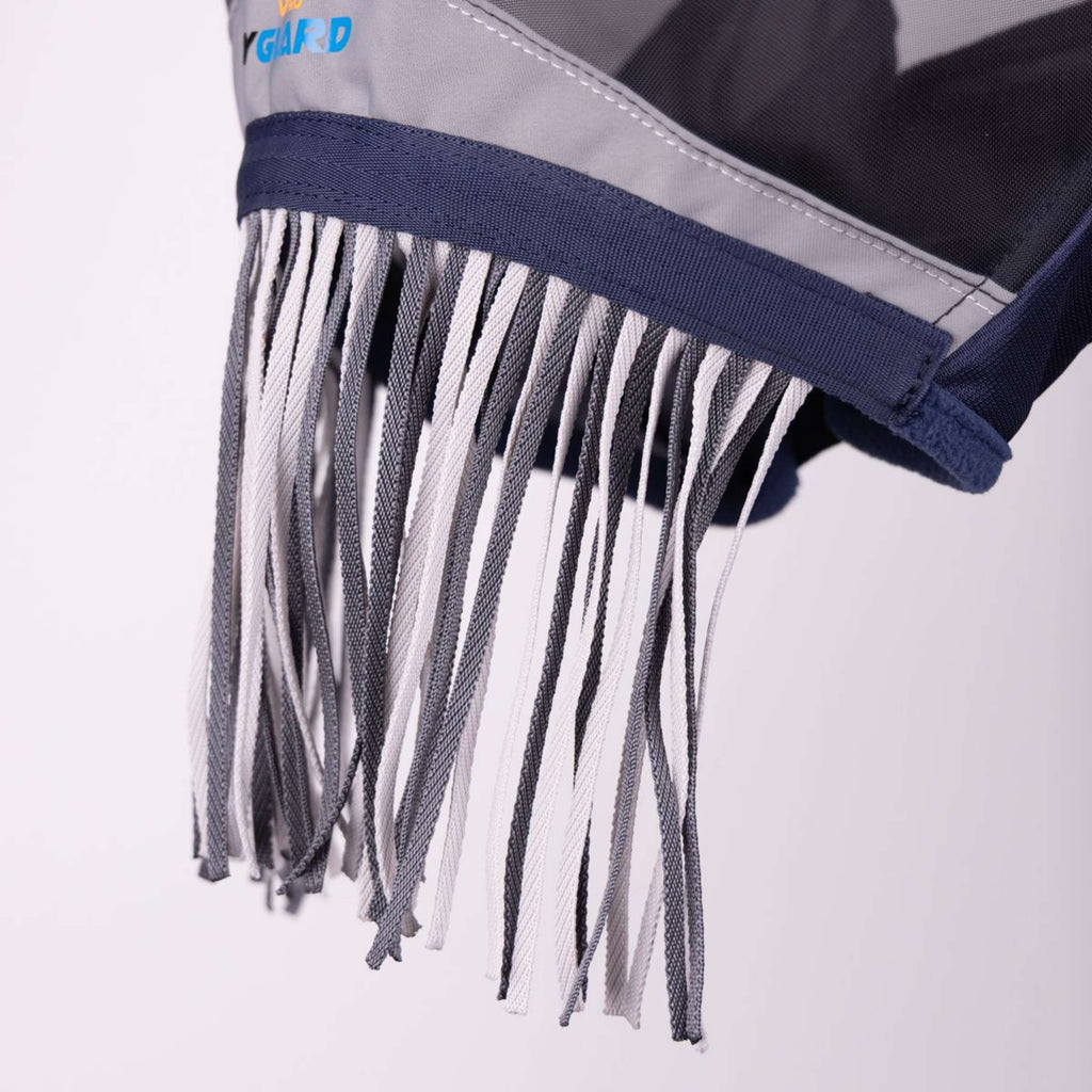 Maska przeciw muchom FlyGuard by Shires Pro Fine Mesh z uszami i frędzlami, granatowa