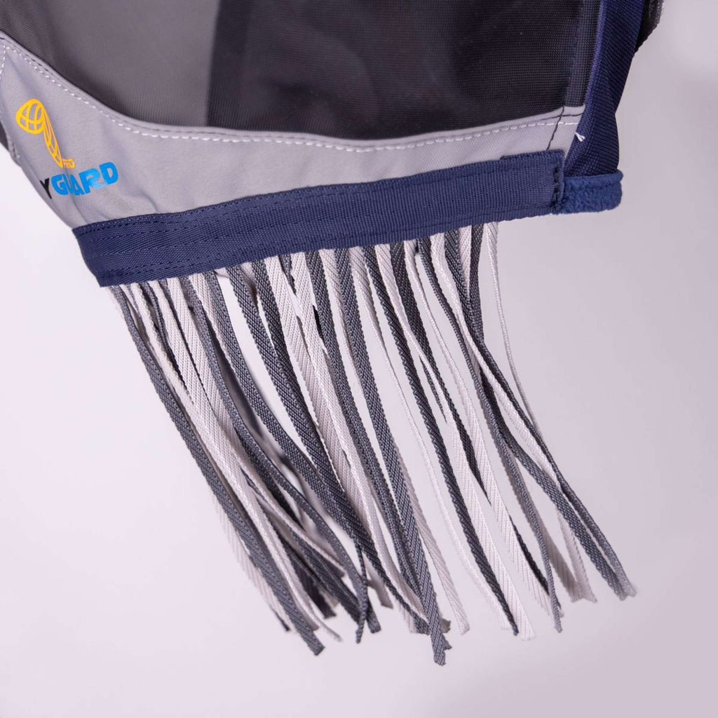 Maska przeciw muchom FlyGuard by Shires Pro Fine Mesh z uszami i frędzlami, granatowa