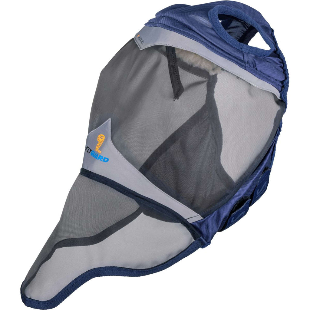FlyGuard by Shires Maska Przeciw Muchom Pro Fine Mesh z Wycięciem na Uszy i Klapka nachrapnika Granatowy