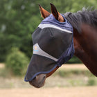 FlyGuard by Shires Maska Przeciw Muchom Pro Fine Mesh z Wycięciem na Uszy i Klapka nachrapnika Granatowy