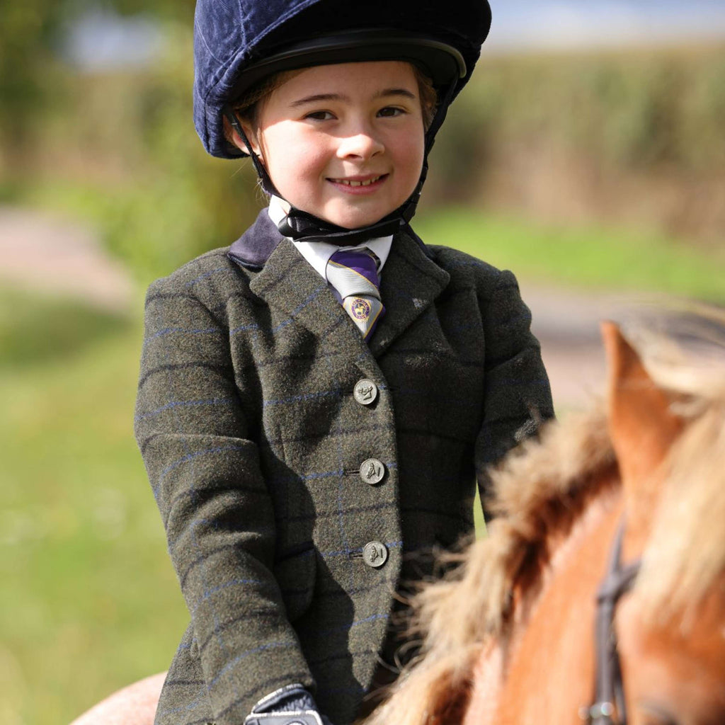 Aubrion by Shires Kurtka konkursowa dziecięca Saratoga Ciemnozielona w kratę