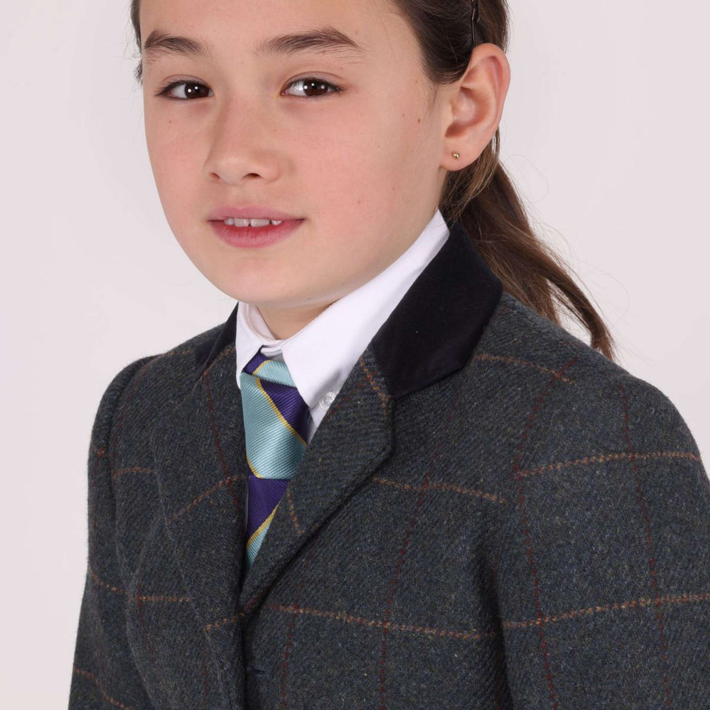 Aubrion by Shires Kurtka konkursowa Saratoga dla dzieci w kratę Juniper Navy