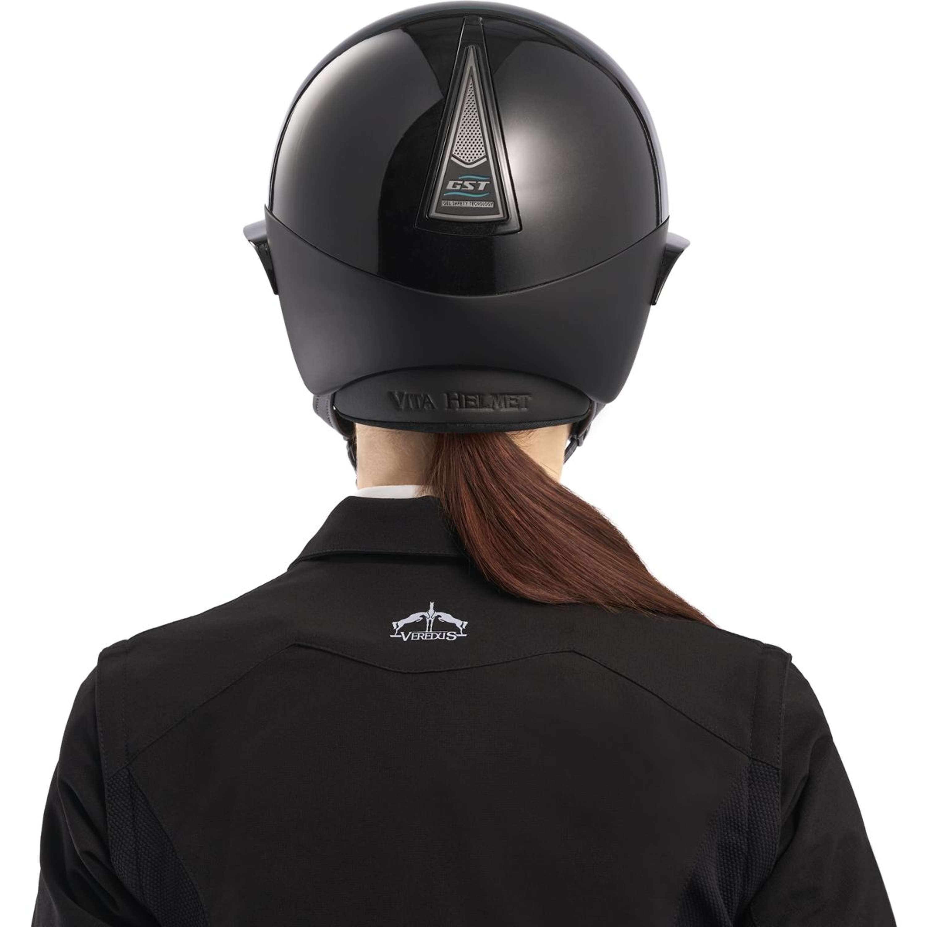 Kask jeździecki Veredus Vita szeroki wizjer lakierowany czarny