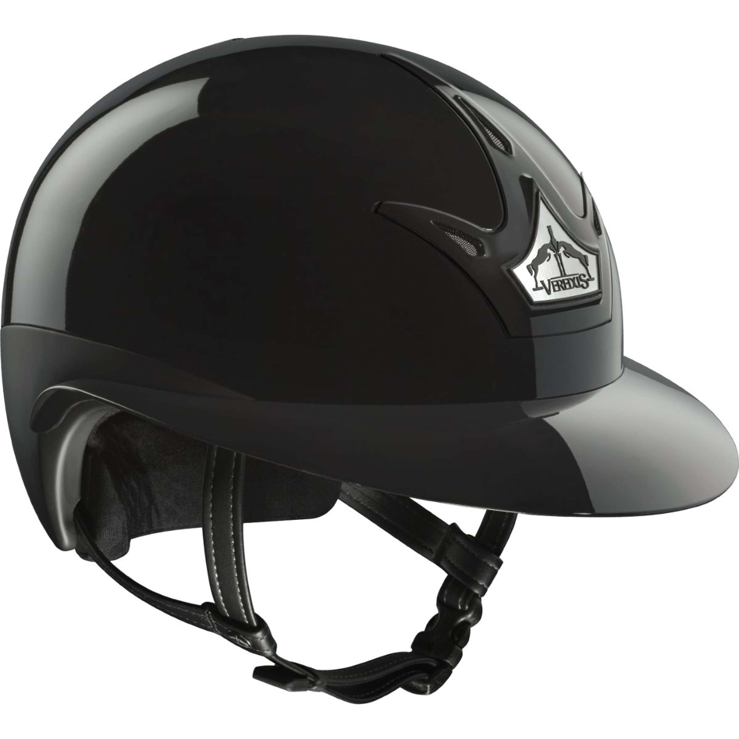 Kask jeździecki Veredus Vita szeroki wizjer lakierowany czarny