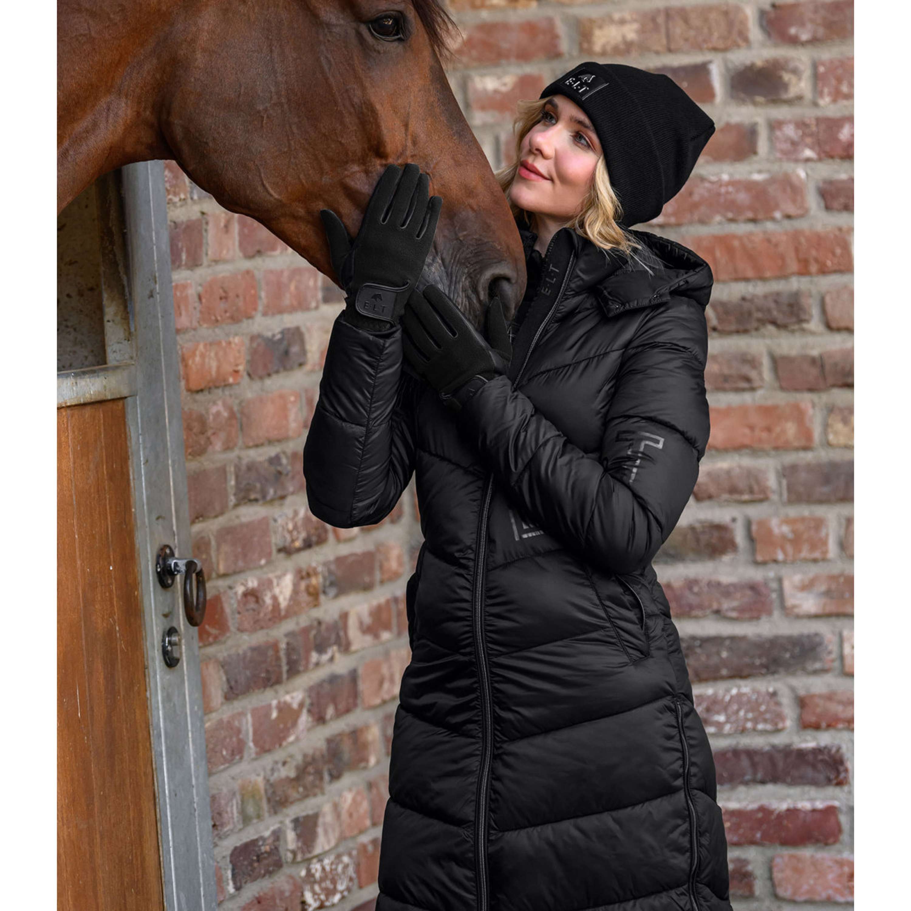 ELT Rękawice Jeździeckie Winter Fleece Czarny